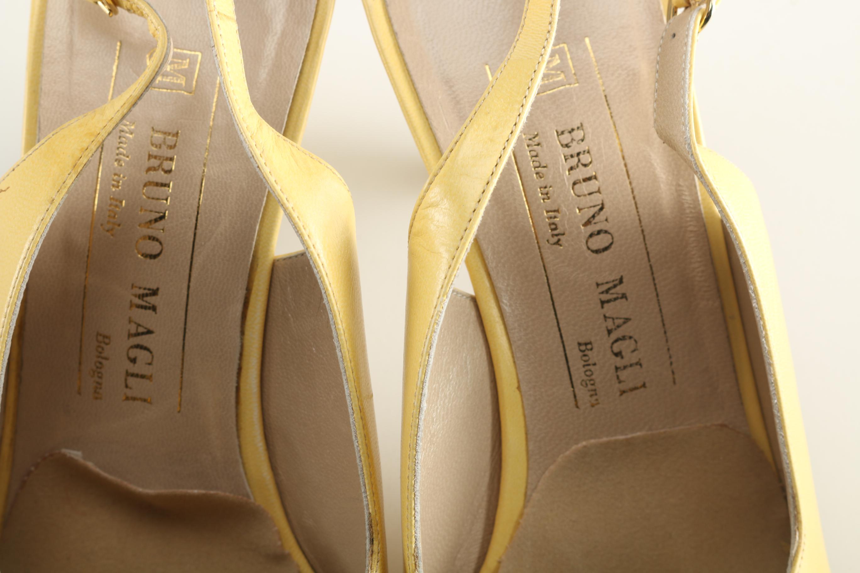 Bruno Magli Yellow Peep Toe Heels
