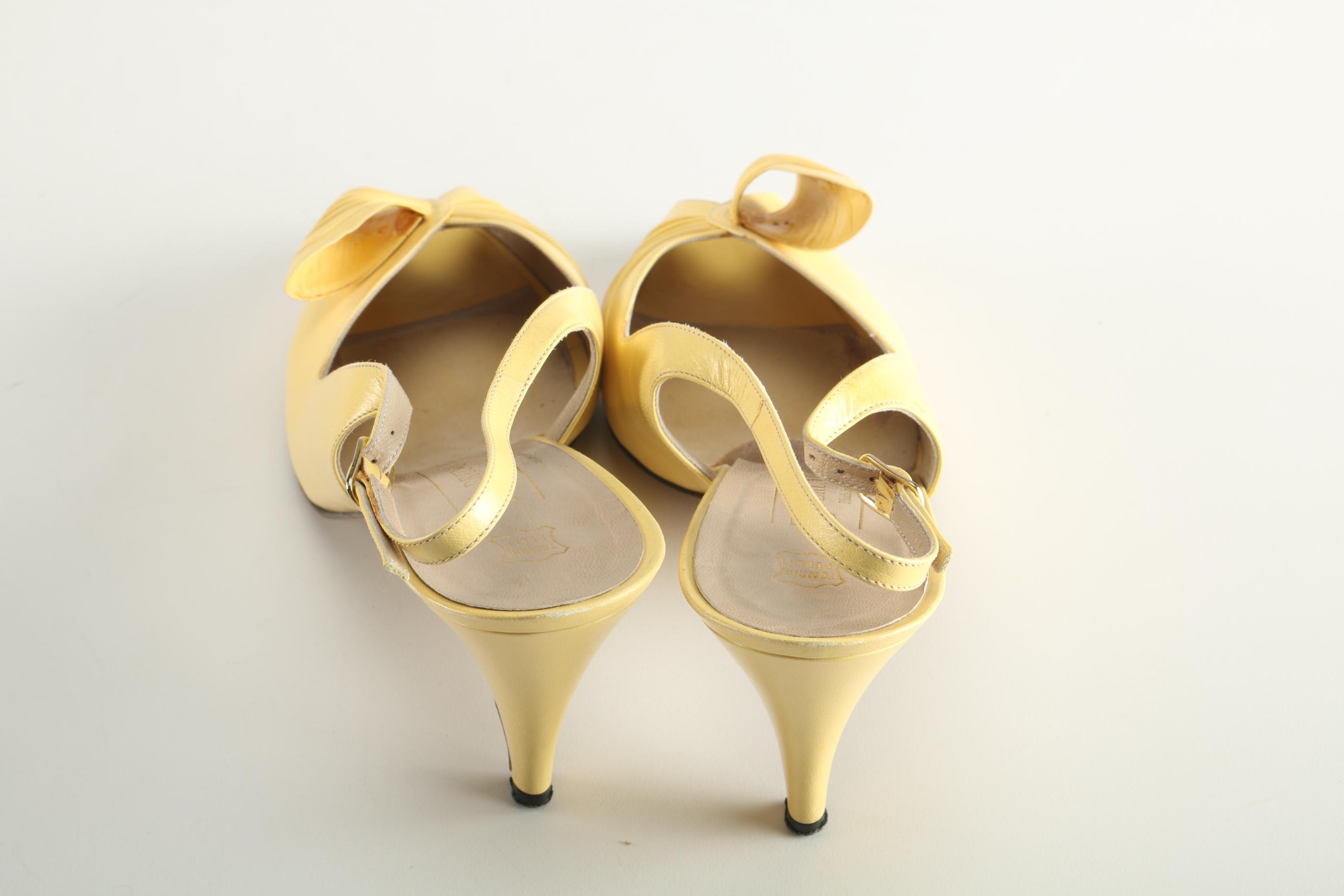 Bruno Magli Yellow Peep Toe Heels