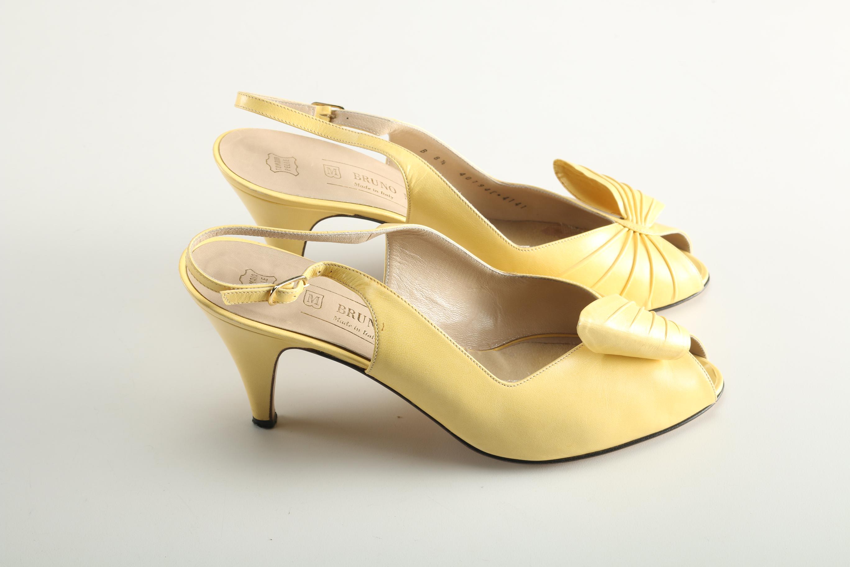 Bruno Magli Yellow Peep Toe Heels