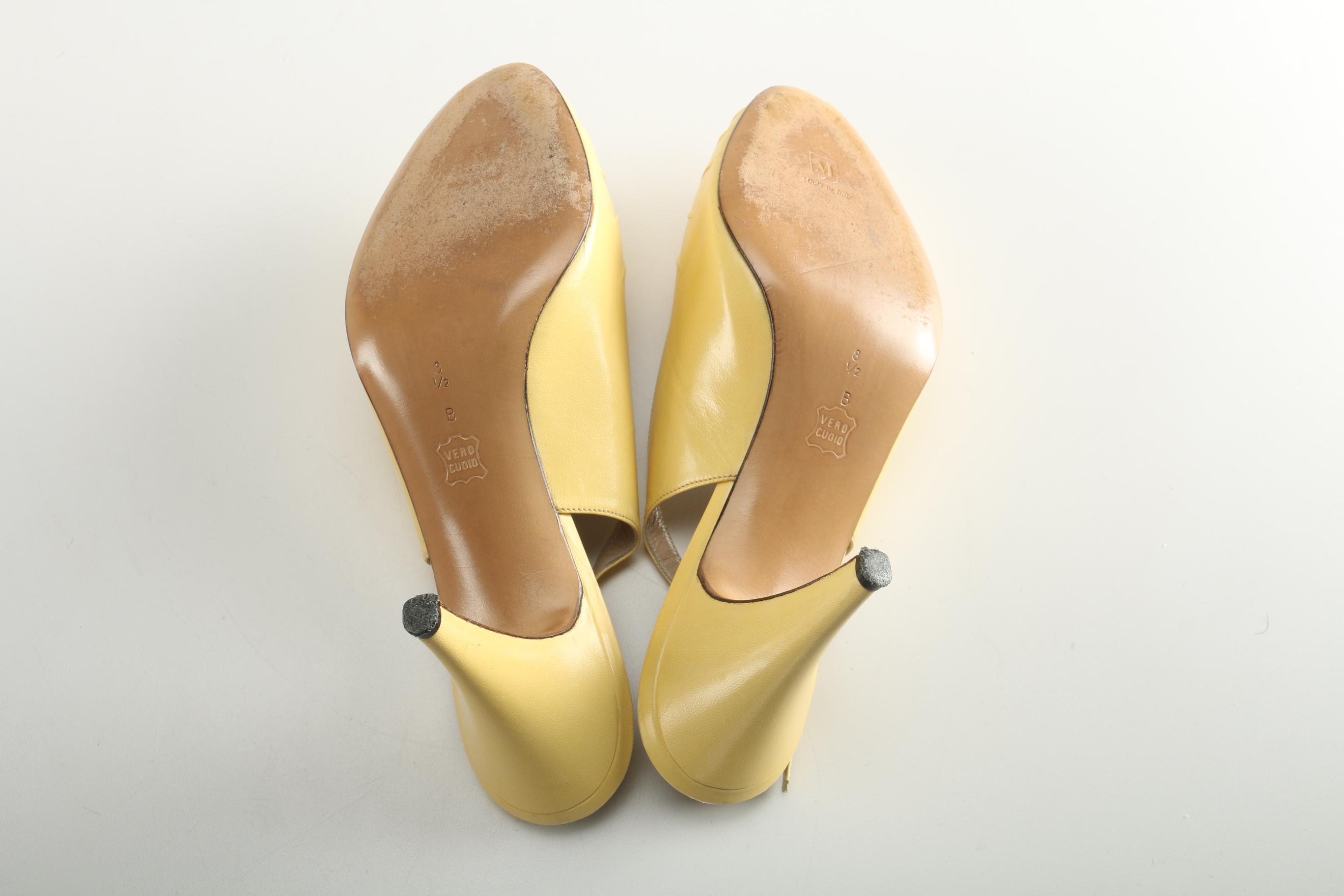 Bruno Magli Yellow Peep Toe Heels