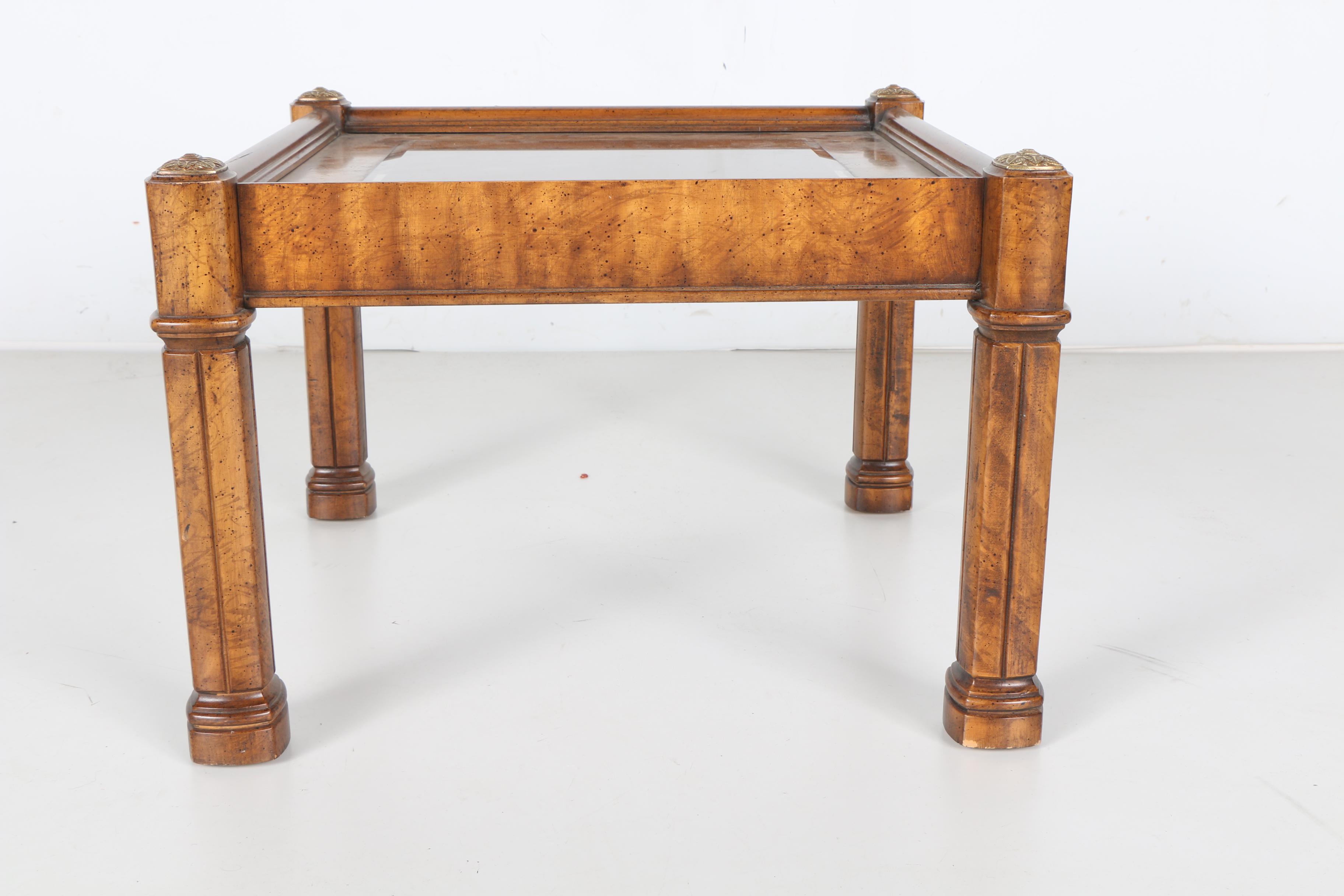 Mid Century Glass inlaid Side Table