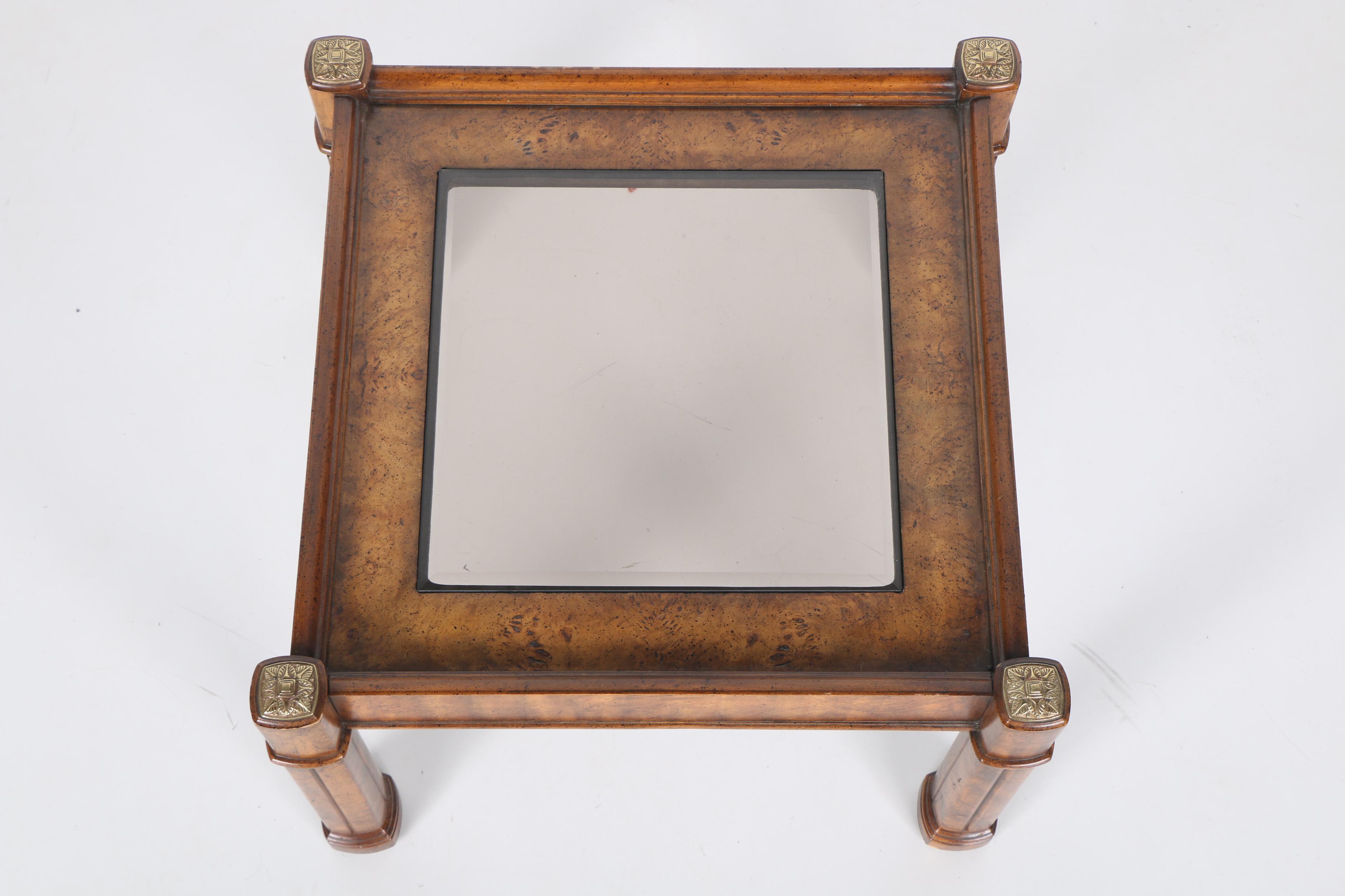 Mid Century Glass inlaid Side Table