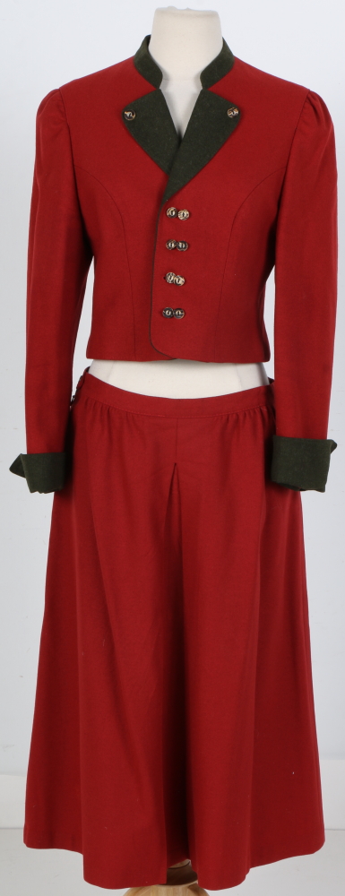 1980s Lodenfrey Red Wool Skirt Suit
