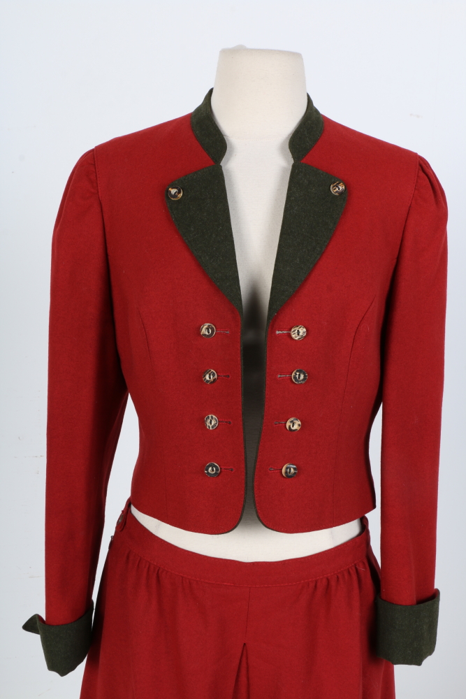 1980s Lodenfrey Red Wool Skirt Suit