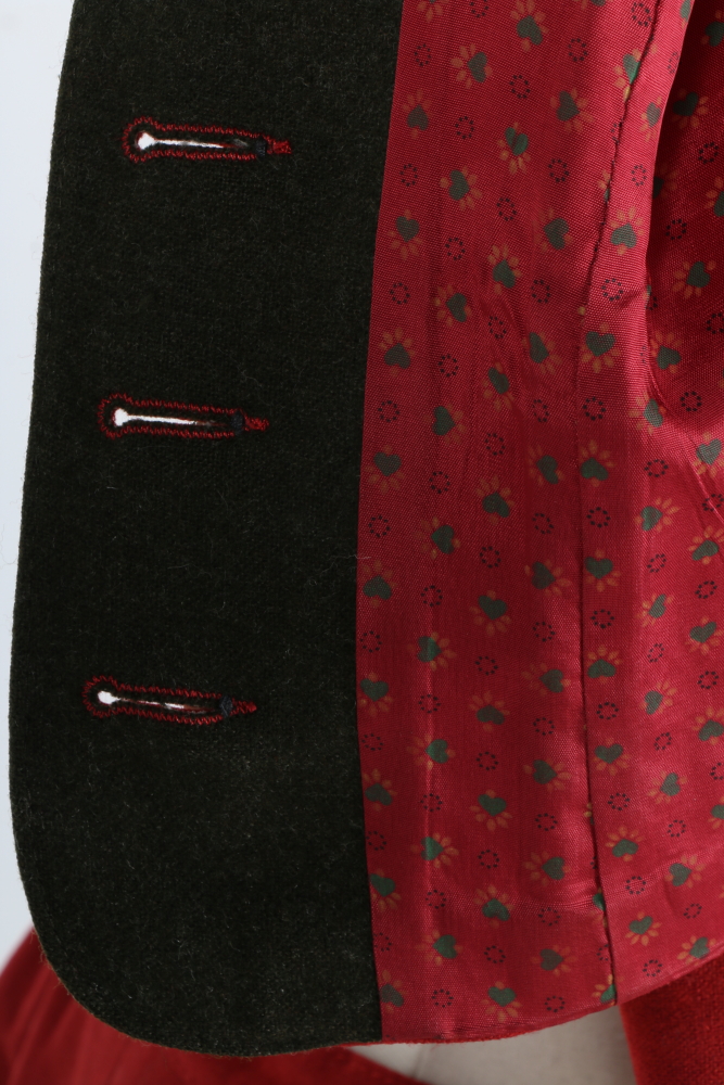 1980s Lodenfrey Red Wool Skirt Suit