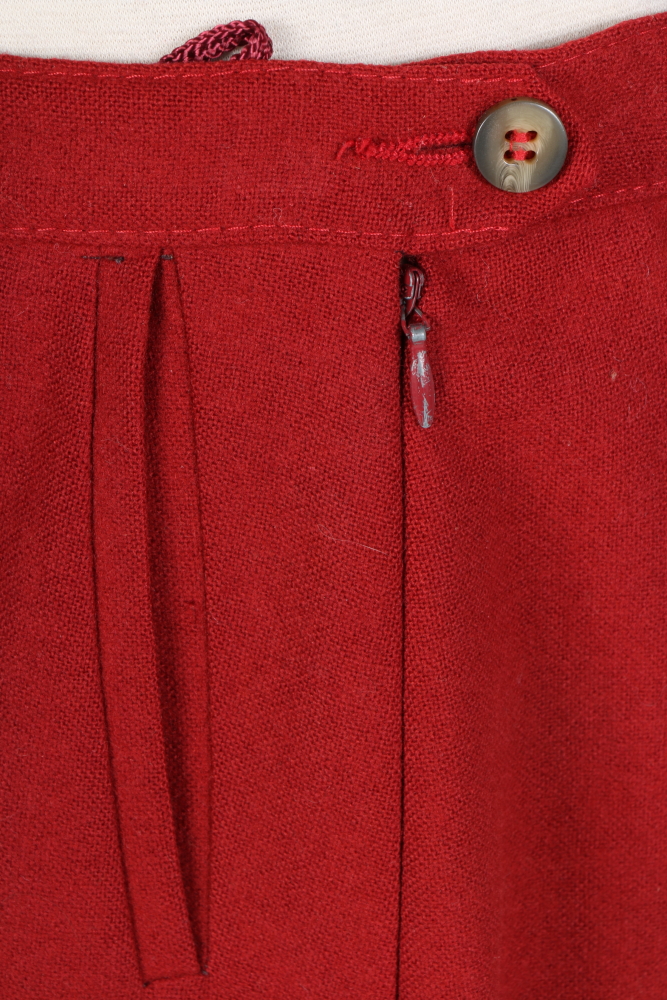 1980s Lodenfrey Red Wool Skirt Suit