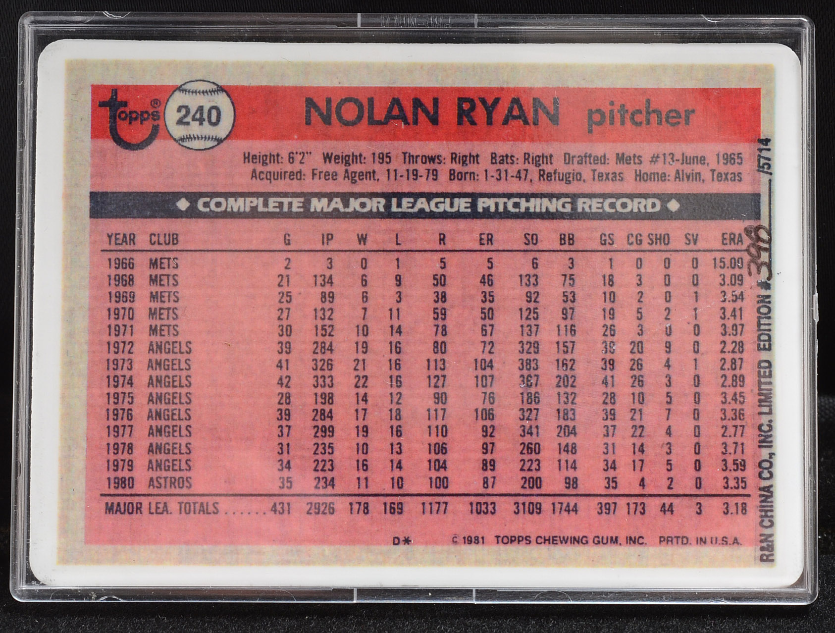Nolan Ryan Baseball Collection