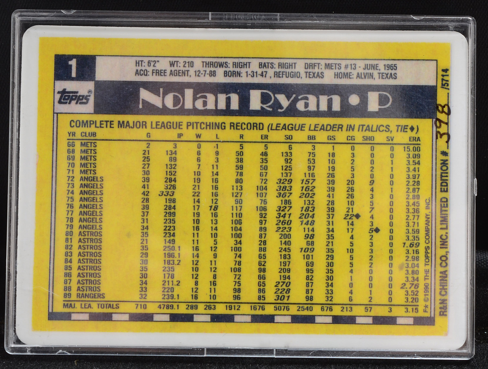 Nolan Ryan Baseball Collection