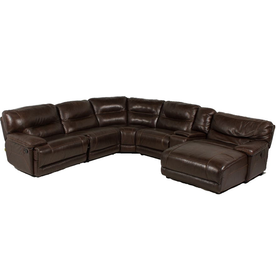 Contemporary Leather Sectional Sofa by Cheers