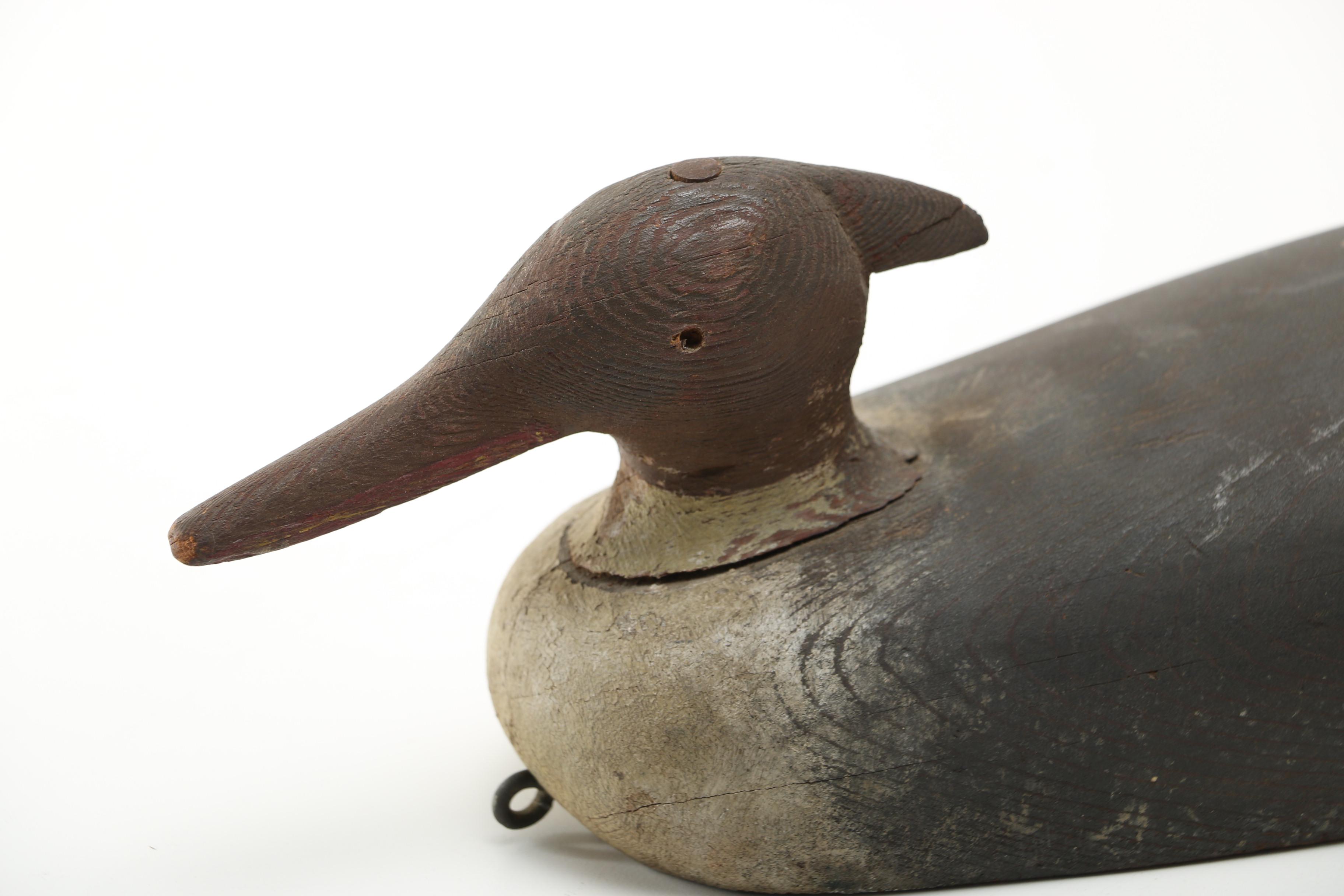 Antique Red Breasted Merganser Drake and Hen Duck Decoys