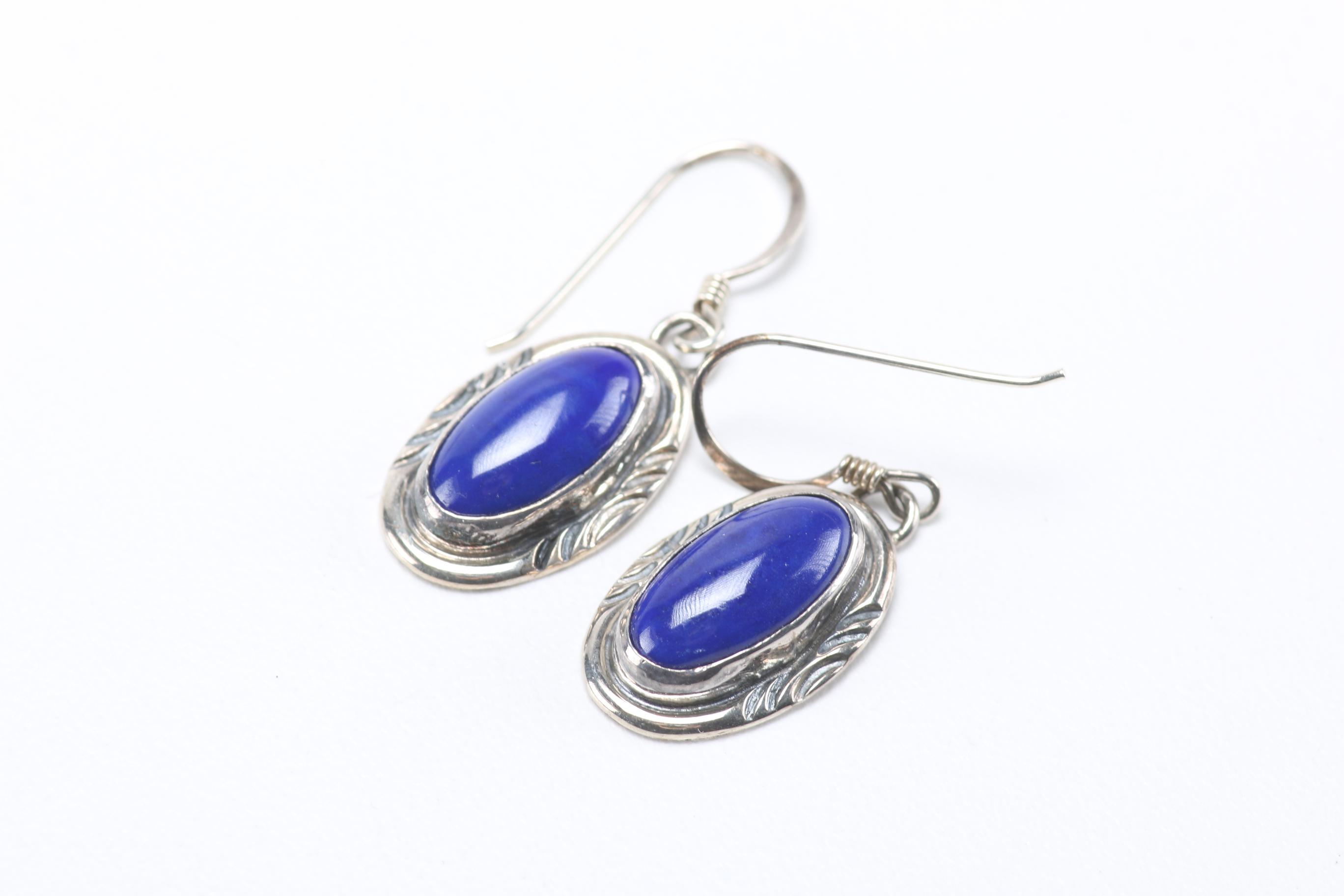 Sterling Silver,  Lapis and Glass Jewelry Selection