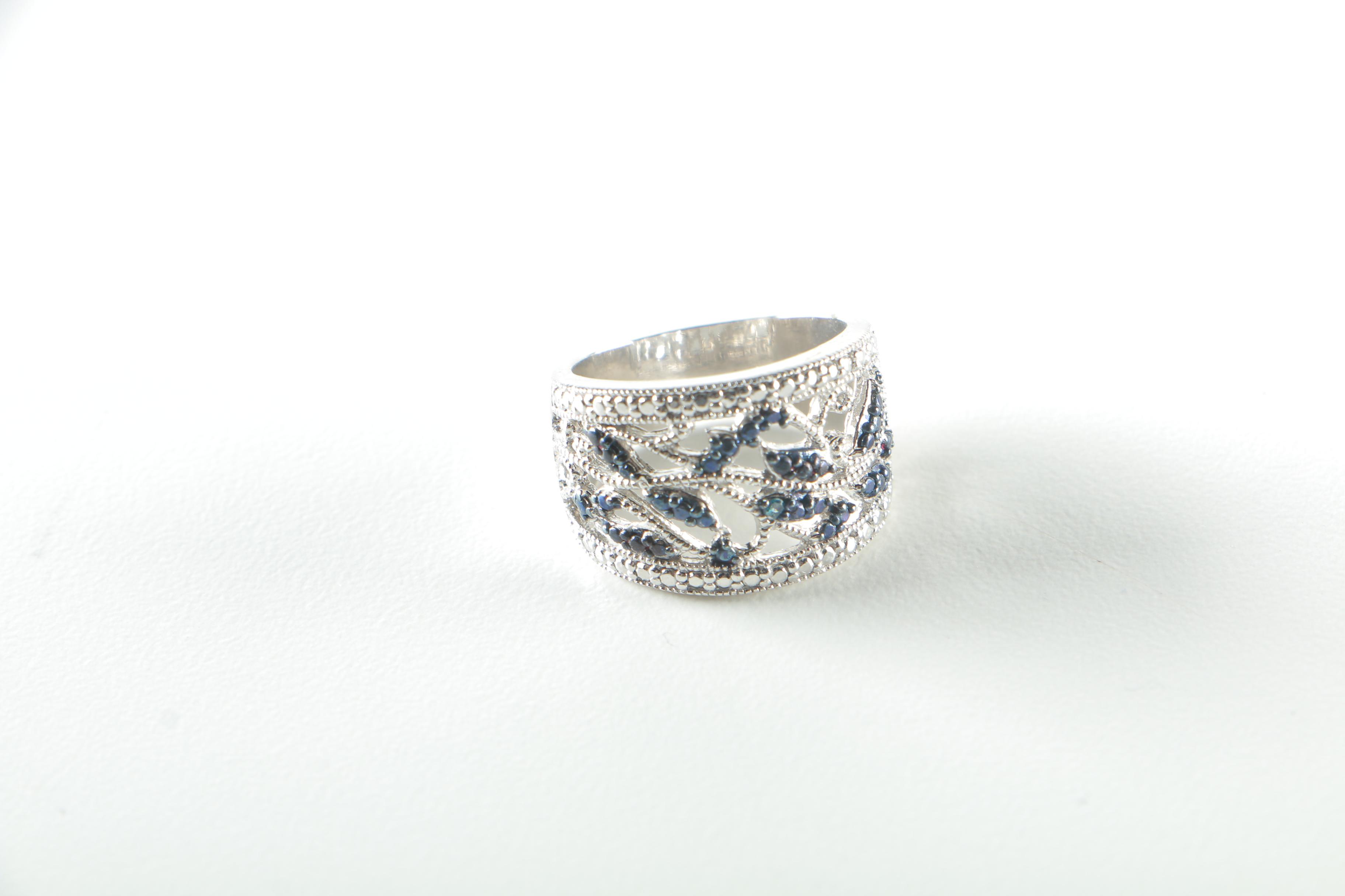 Sterling Silver,  Lapis and Glass Jewelry Selection