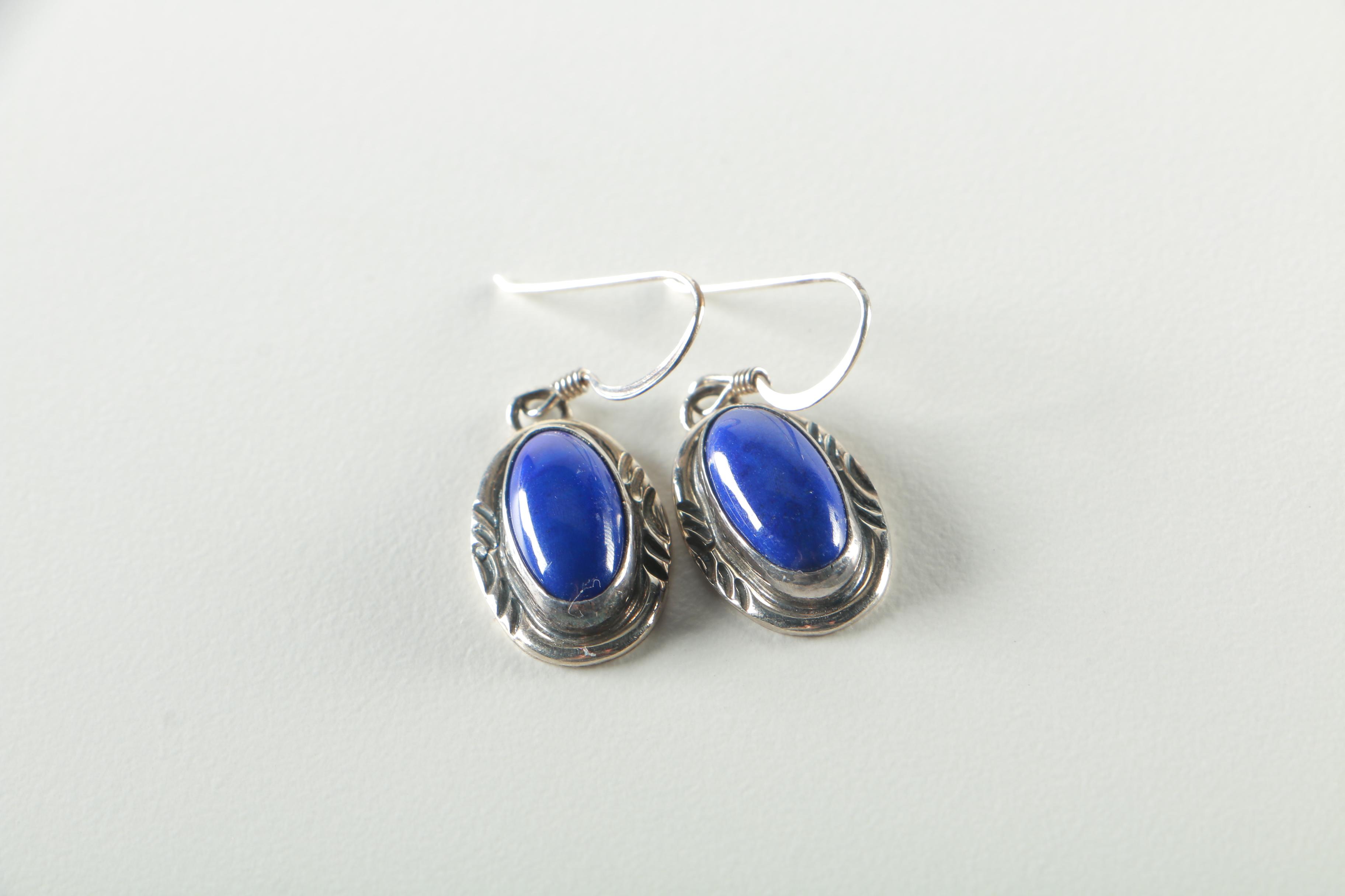 Sterling Silver,  Lapis and Glass Jewelry Selection