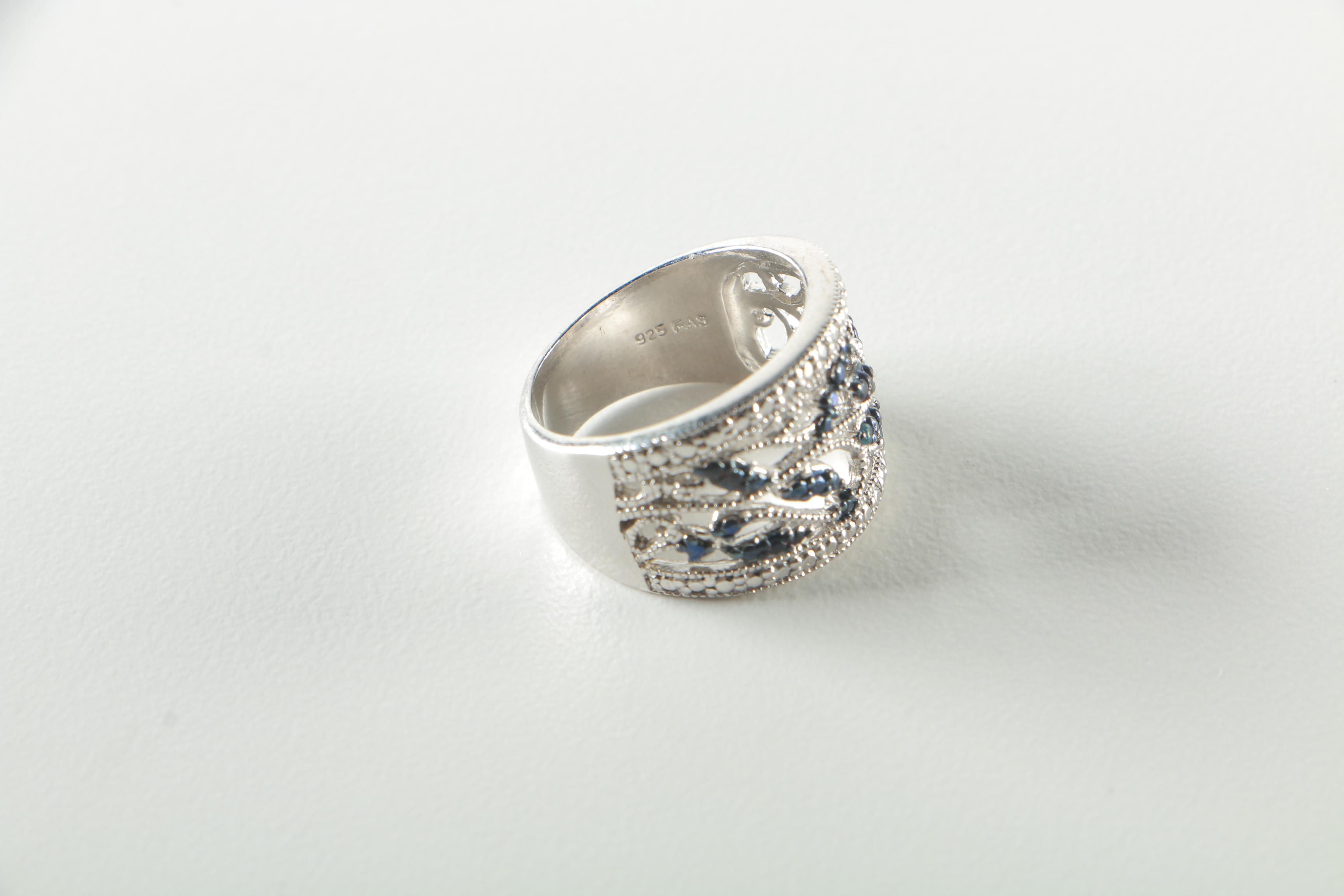 Sterling Silver,  Lapis and Glass Jewelry Selection