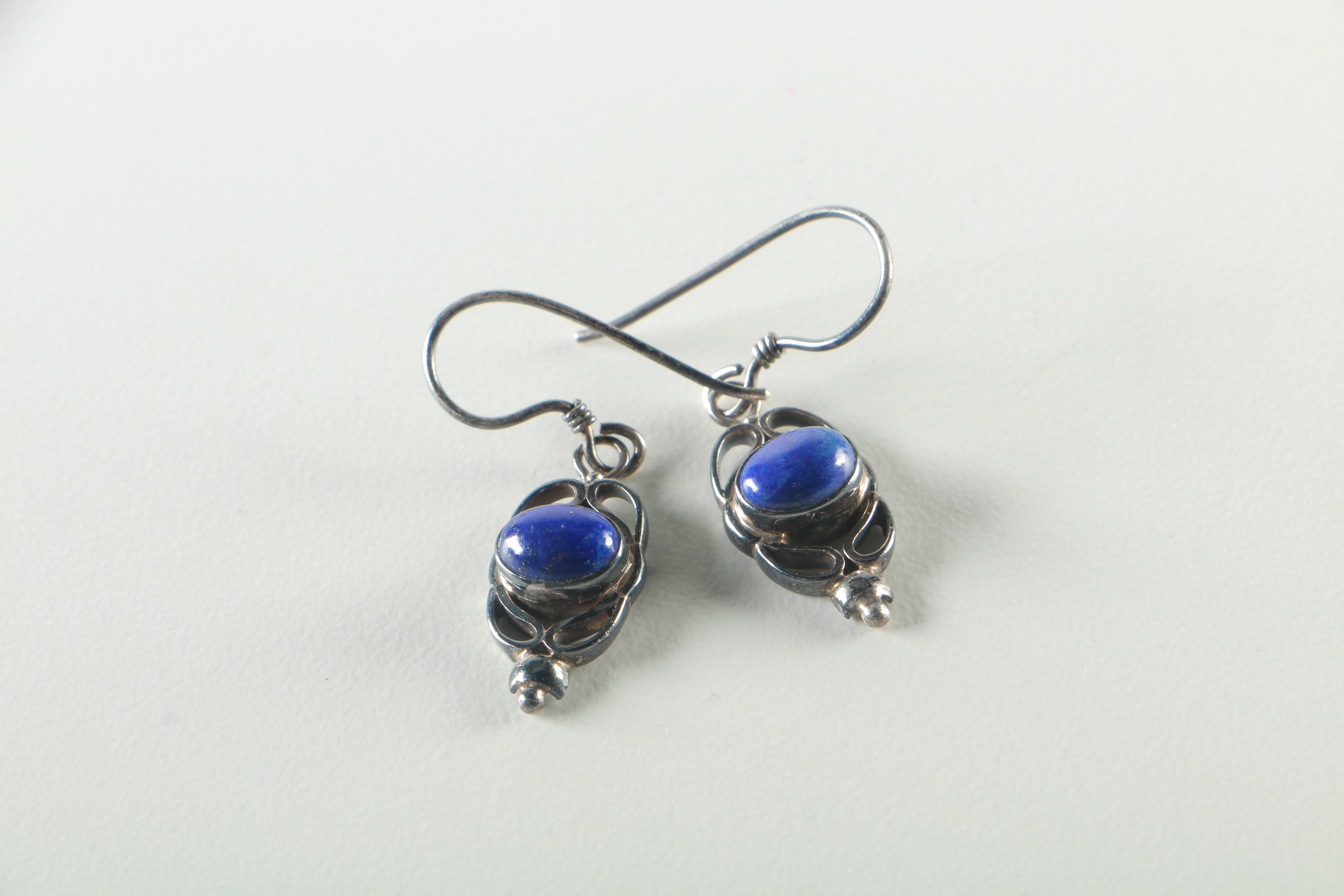 Sterling Silver,  Lapis and Glass Jewelry Selection