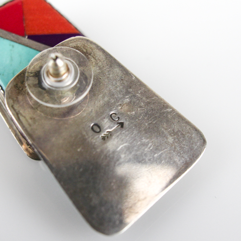 Sterling Silver and Inlaid Natural Stone Mosaic Jewelry