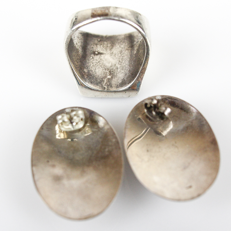 Sterling Silver and Inlaid Natural Stone Mosaic Jewelry