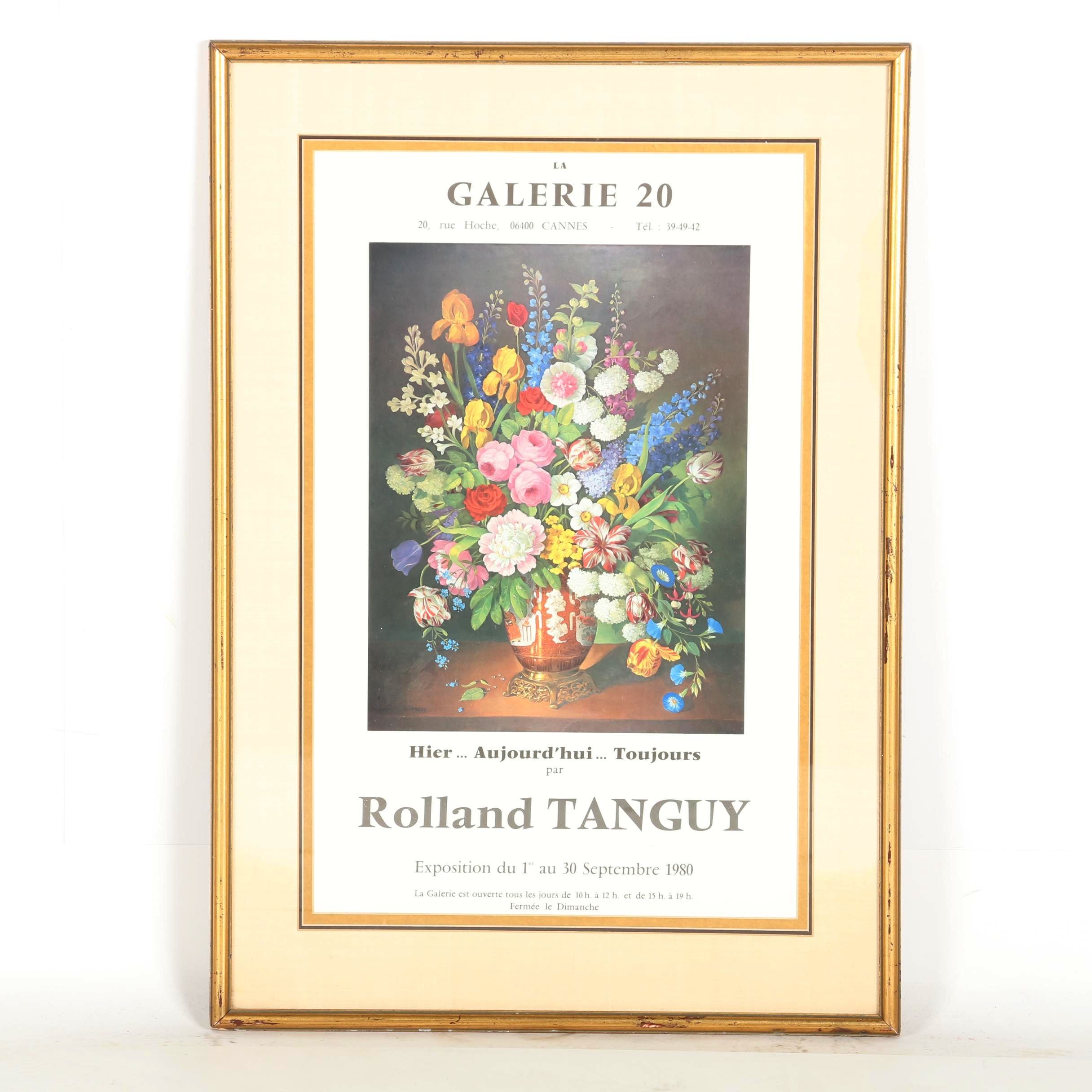 1980 Offset Lithograph Poster for Rolland Tanguy Exhibition