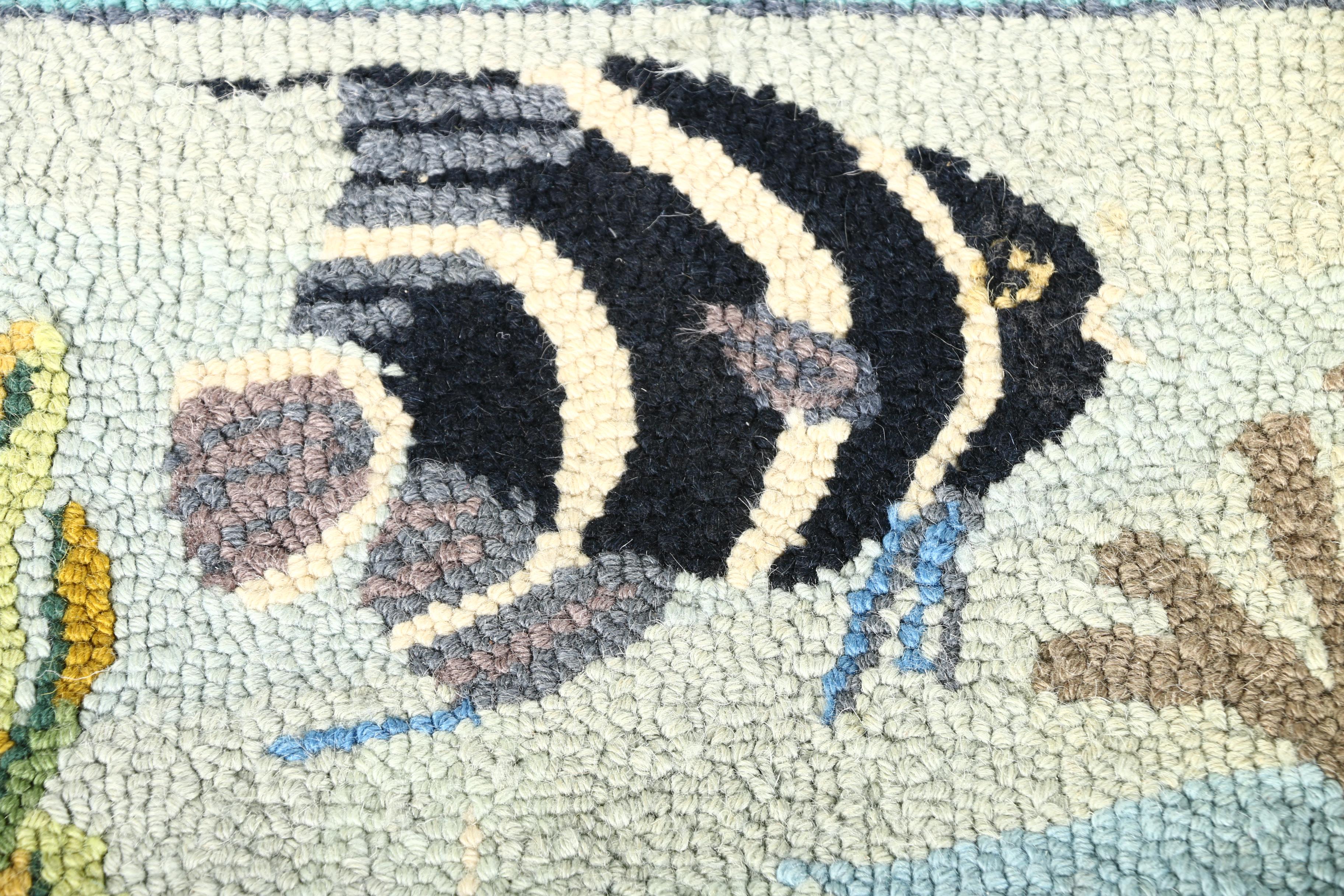 Pair of Claire Murray Hand Hooked Pictorial Rugs
