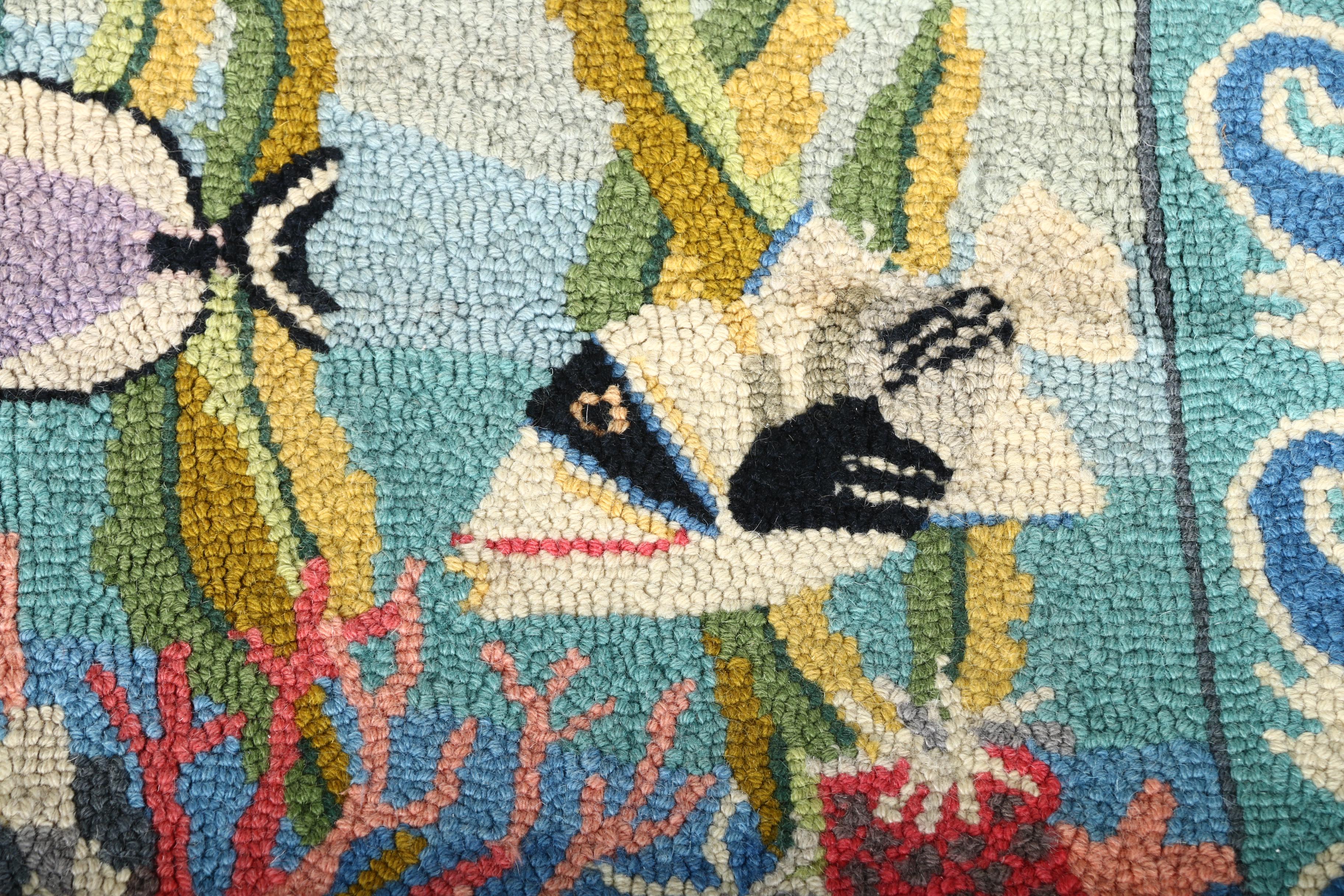 Pair of Claire Murray Hand Hooked Pictorial Rugs