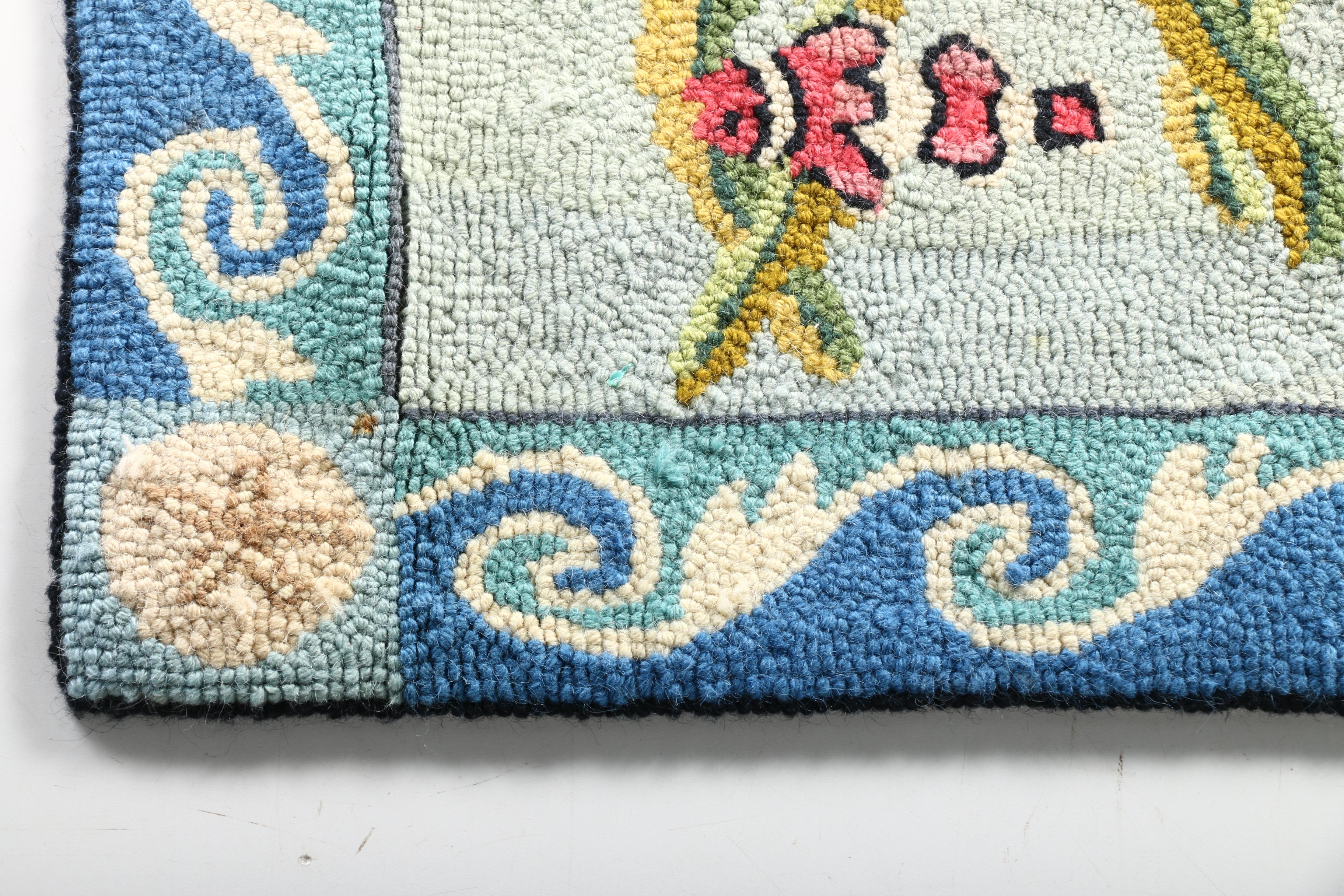 Pair of Claire Murray Hand Hooked Pictorial Rugs