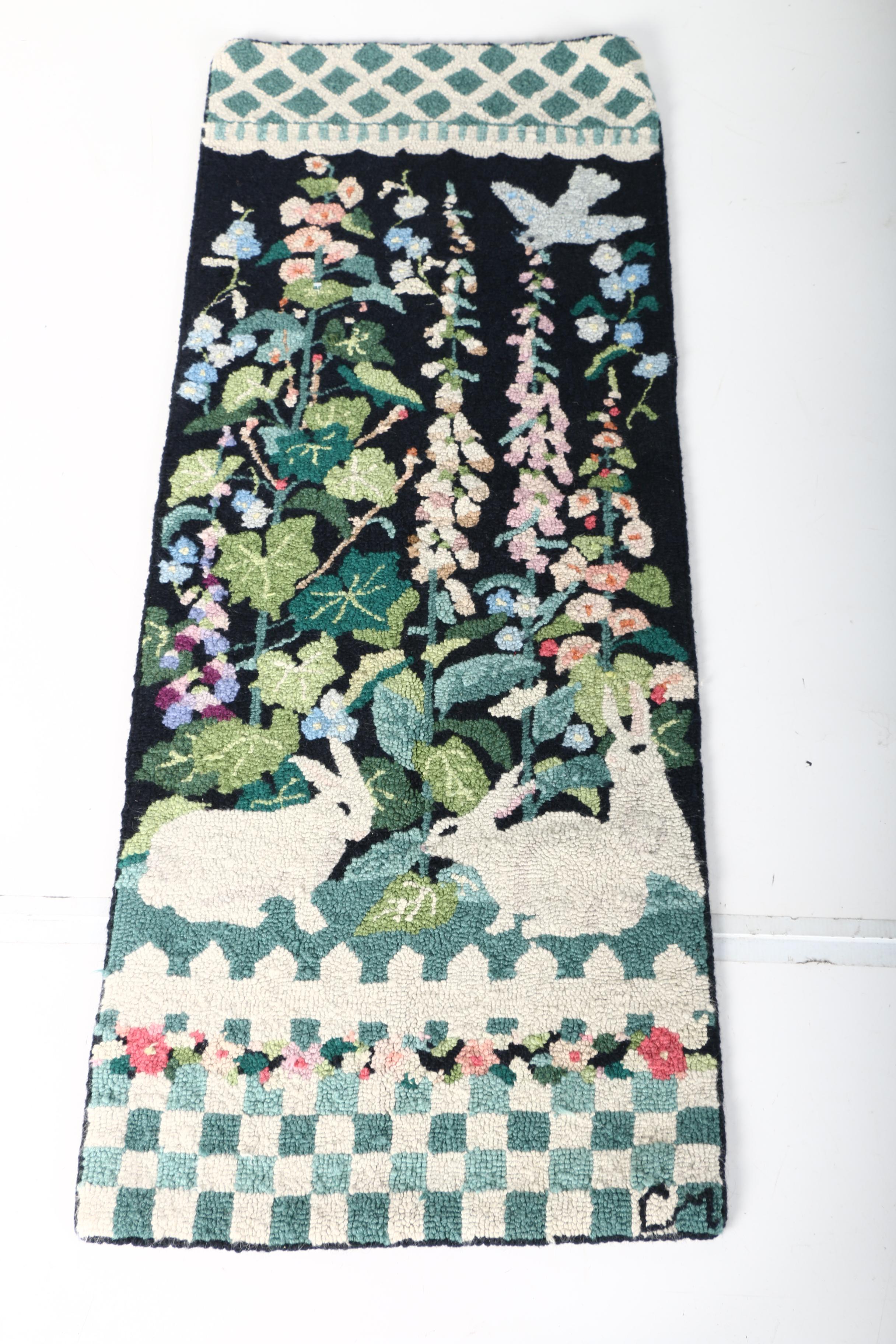 Pair of Claire Murray Hand Hooked Pictorial Rugs