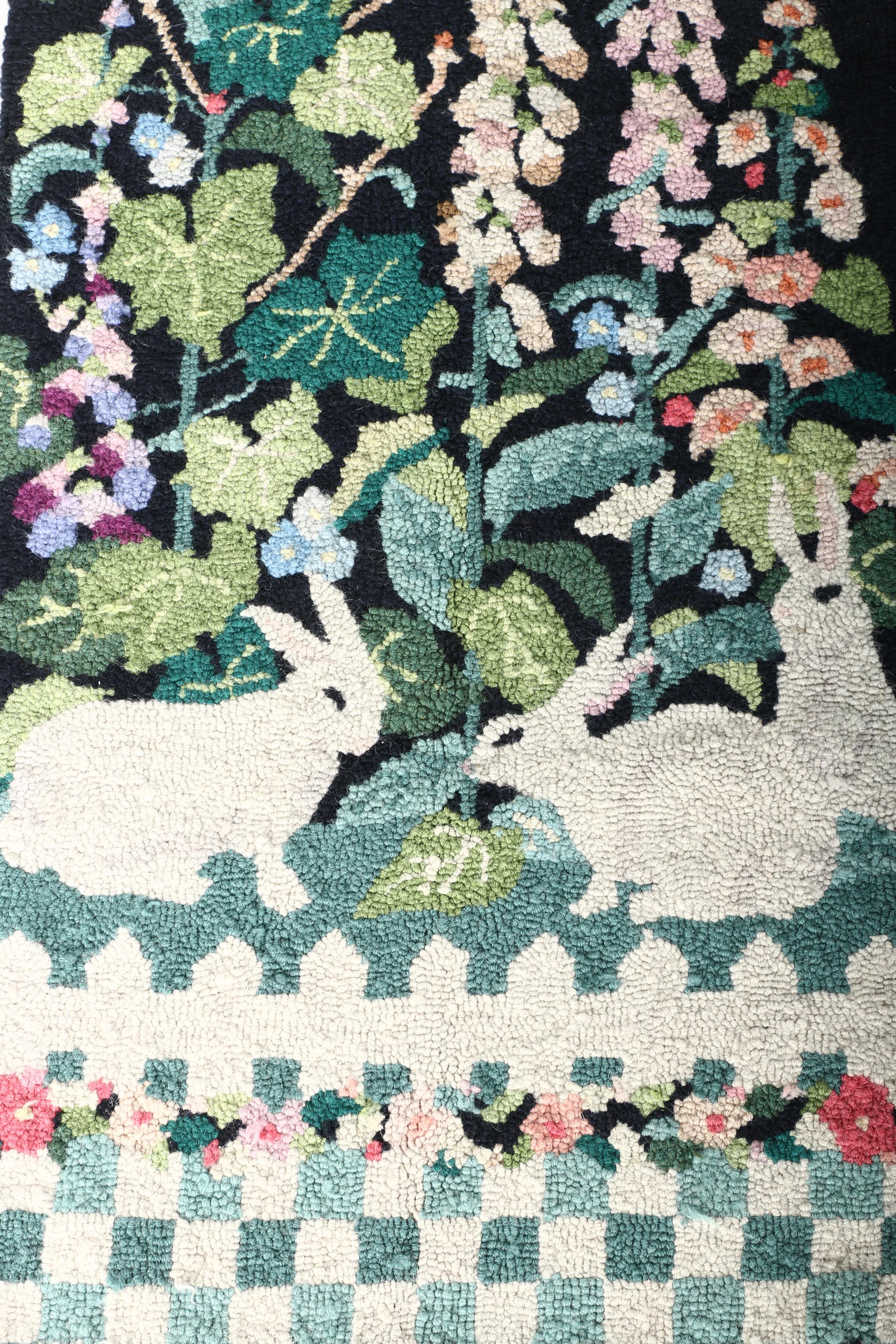 Pair of Claire Murray Hand Hooked Pictorial Rugs