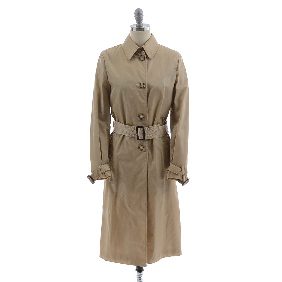 Prada Impermeable Nylon Trench in Corda with Tie Belt and Leather Buckles, New With Tags