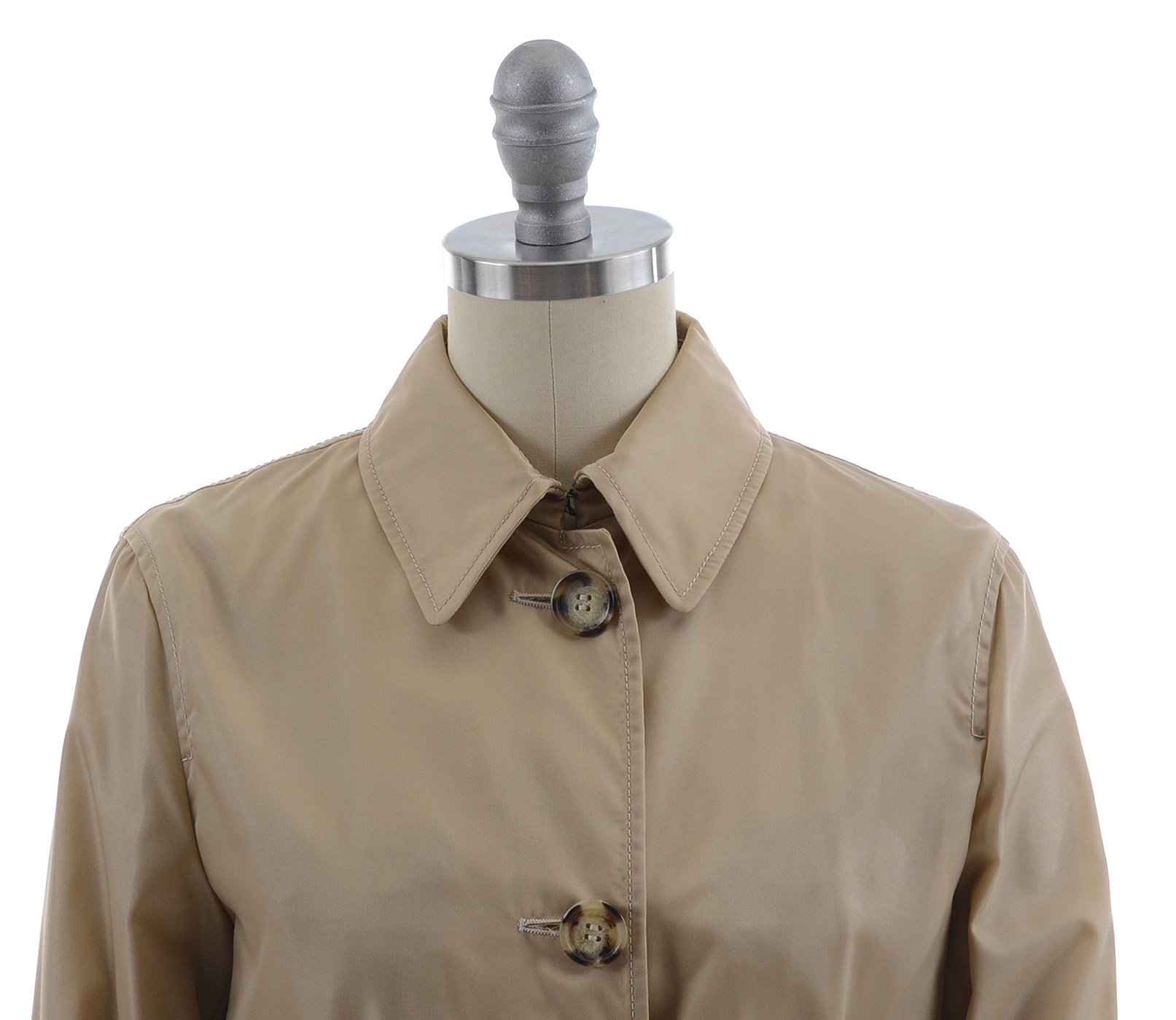 Prada Impermeable Nylon Trench in Corda with Tie Belt and Leather Buckles, New With Tags
