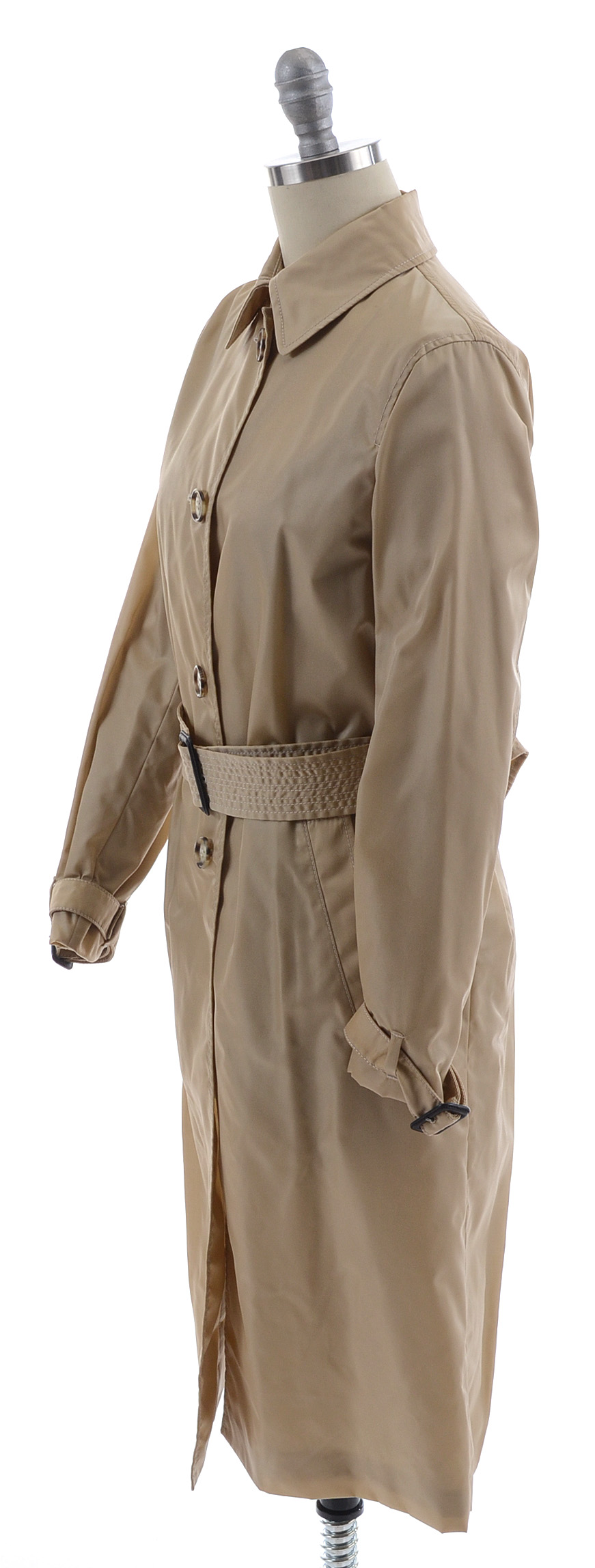 Prada Impermeable Nylon Trench in Corda with Tie Belt and Leather Buckles, New With Tags