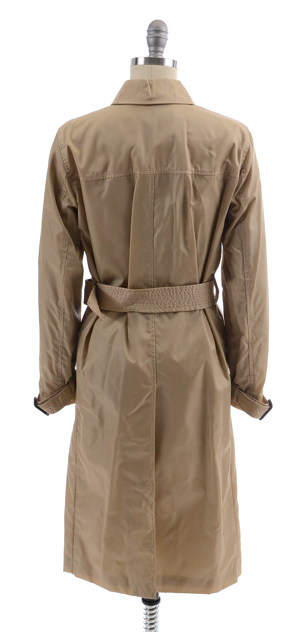 Prada Impermeable Nylon Trench in Corda with Tie Belt and Leather Buckles, New With Tags