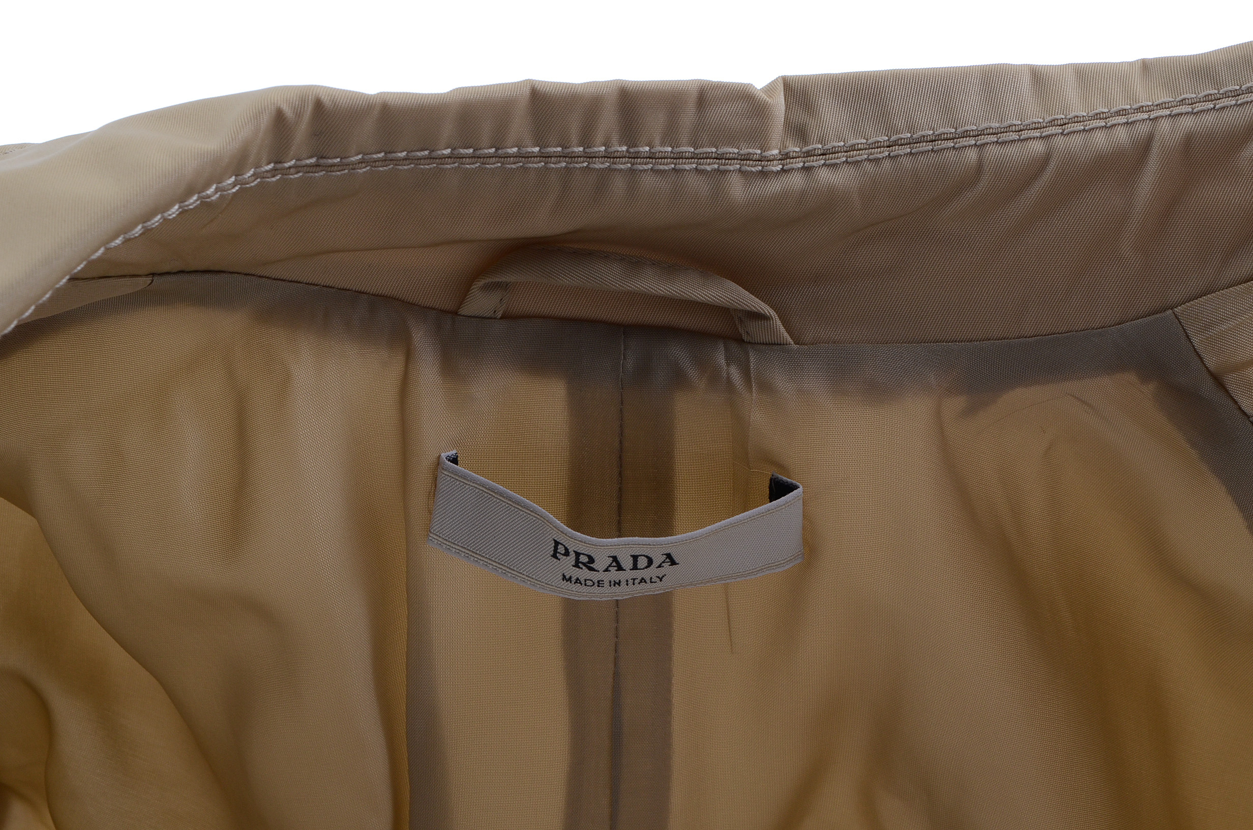 Prada Impermeable Nylon Trench in Corda with Tie Belt and Leather Buckles, New With Tags
