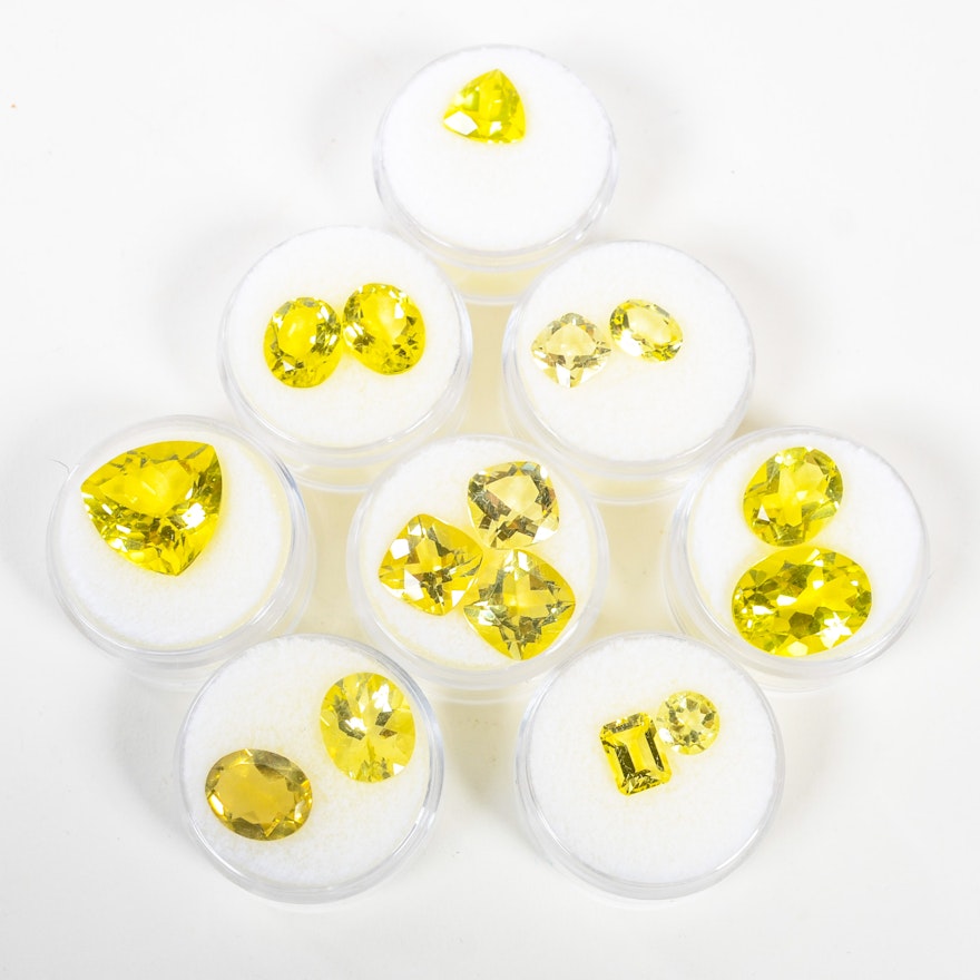 Collection of Lemon Quartz Loose Gemstones