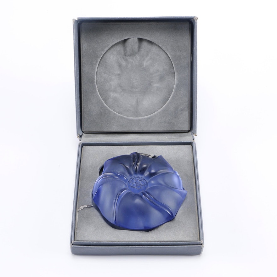 Lalique Sapphire Jimson Paperweight