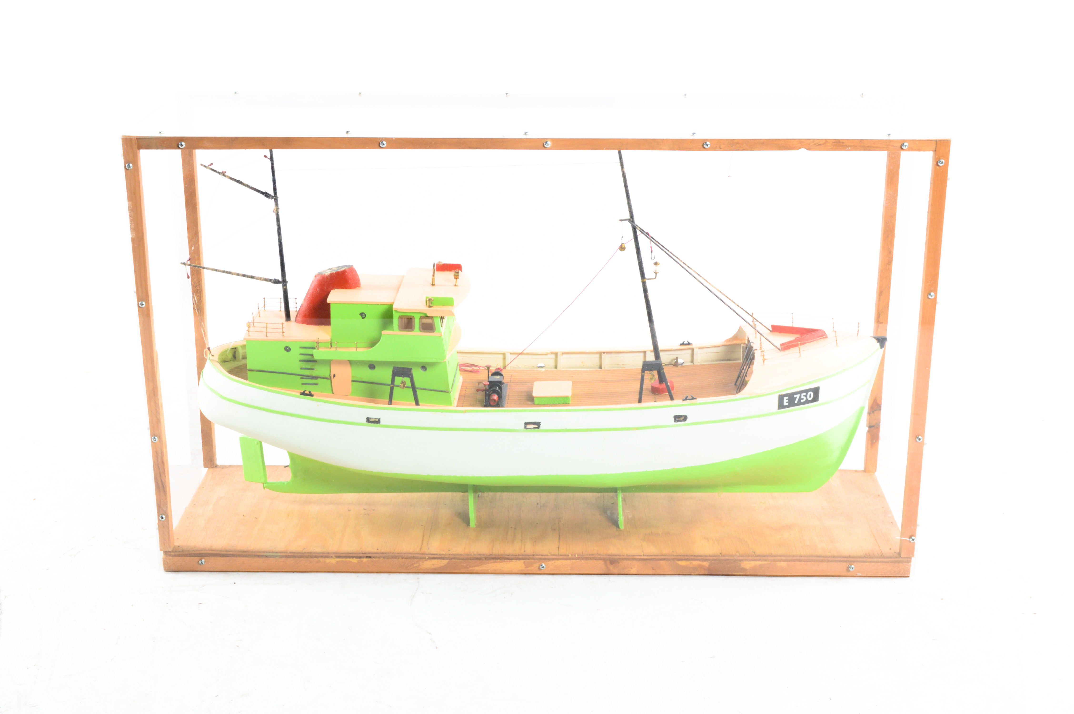 Encased Fishing Boat Model