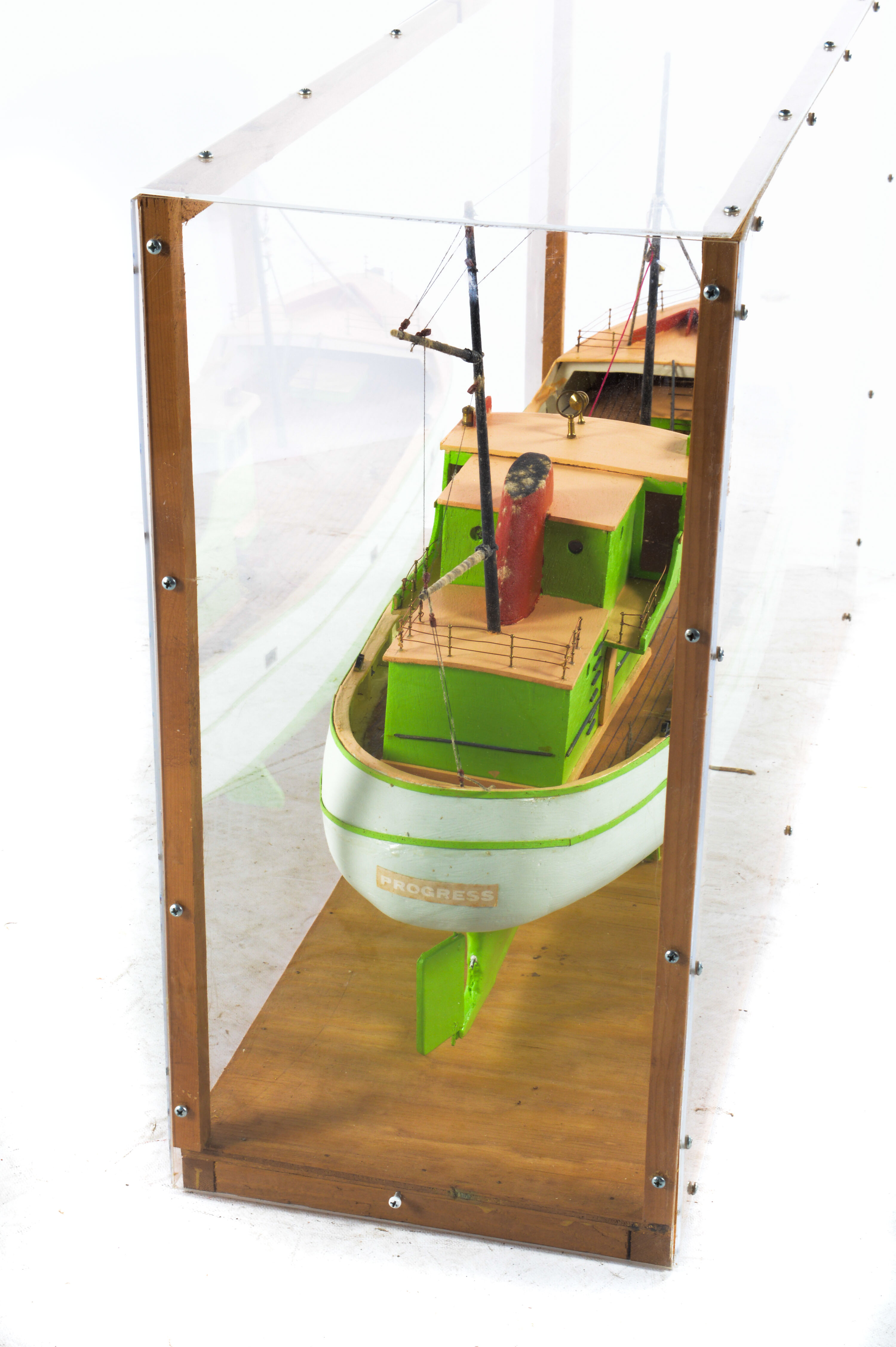 Encased Fishing Boat Model