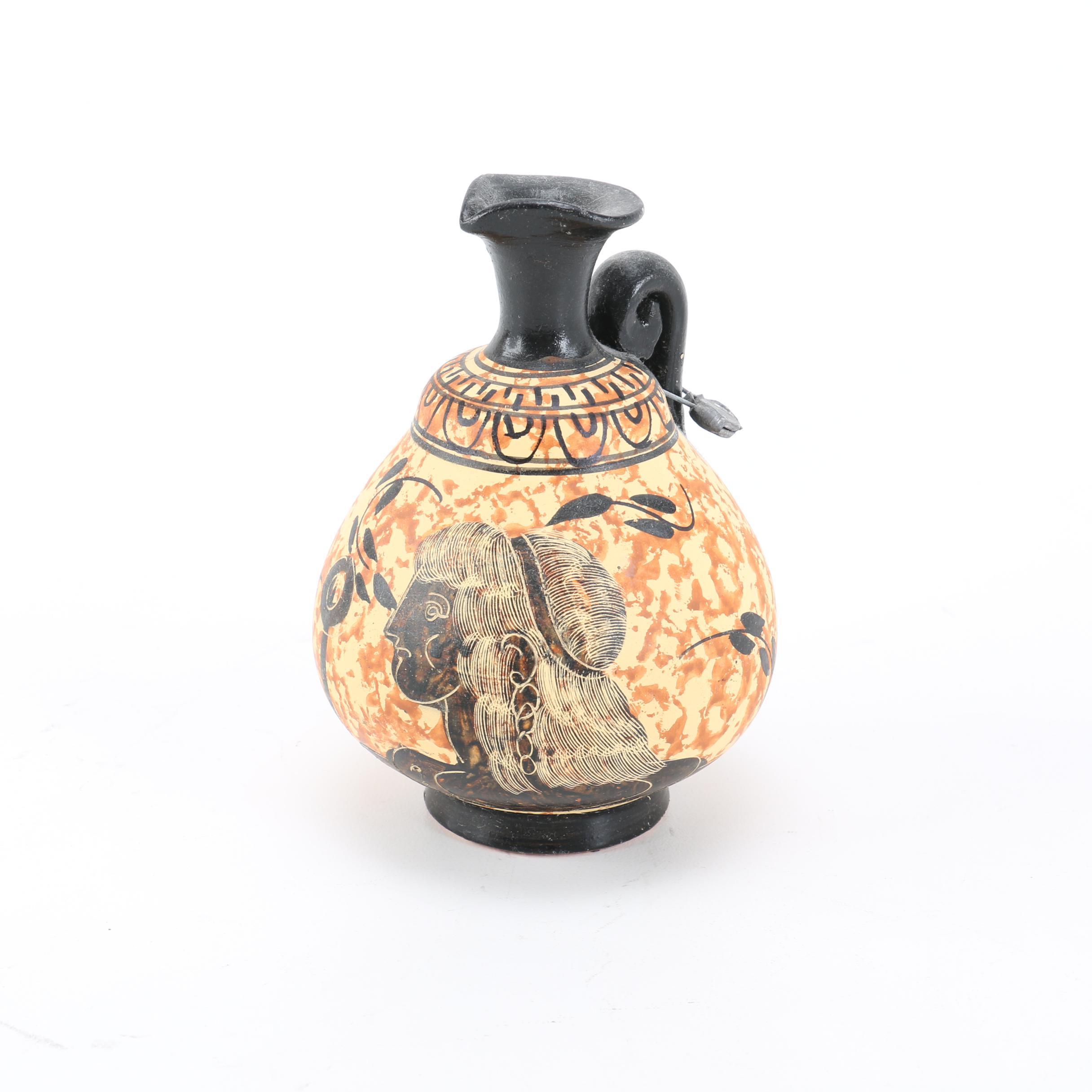 Hand-Painted Ancient Greek Style Pitcher