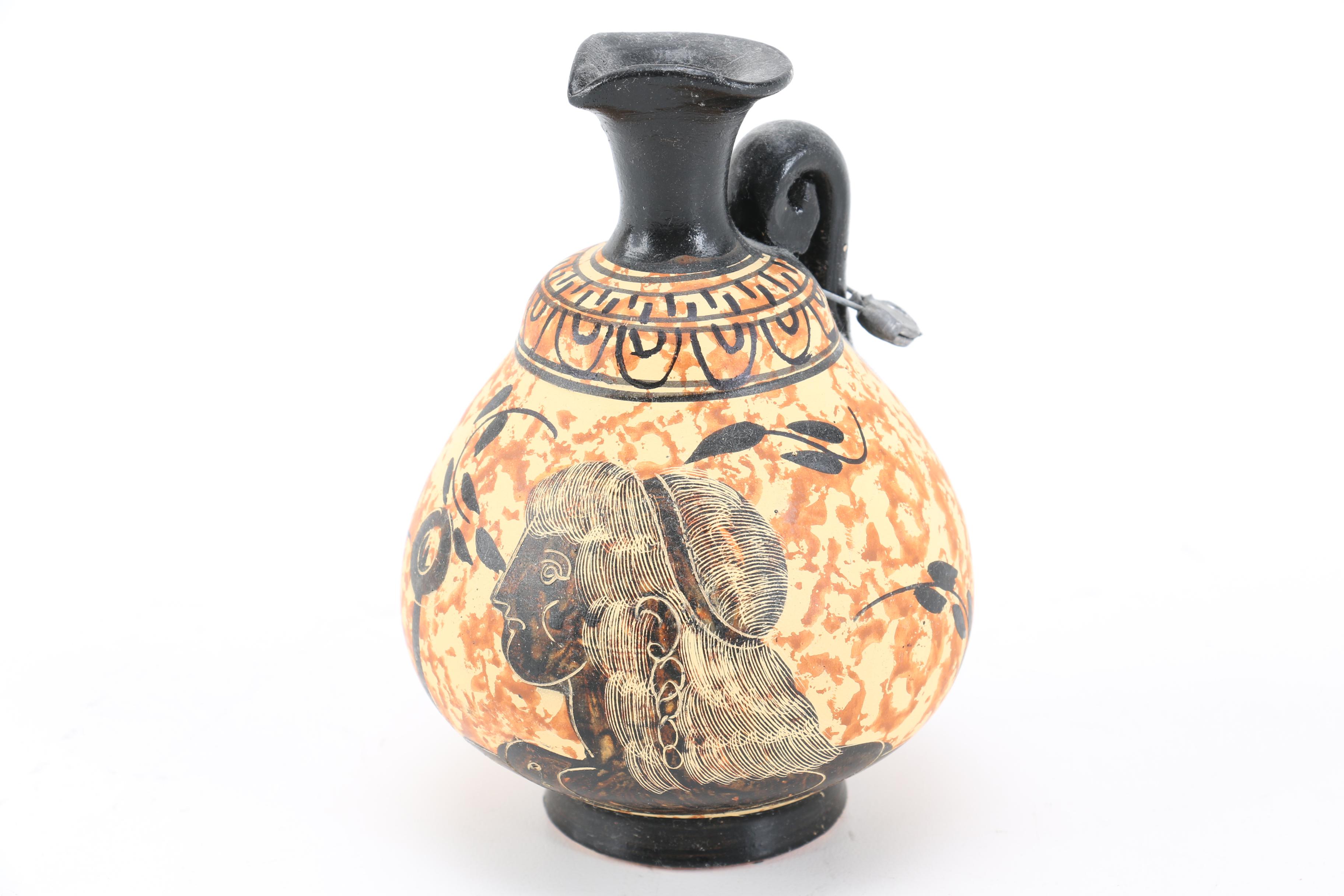 Hand-Painted Ancient Greek Style Pitcher