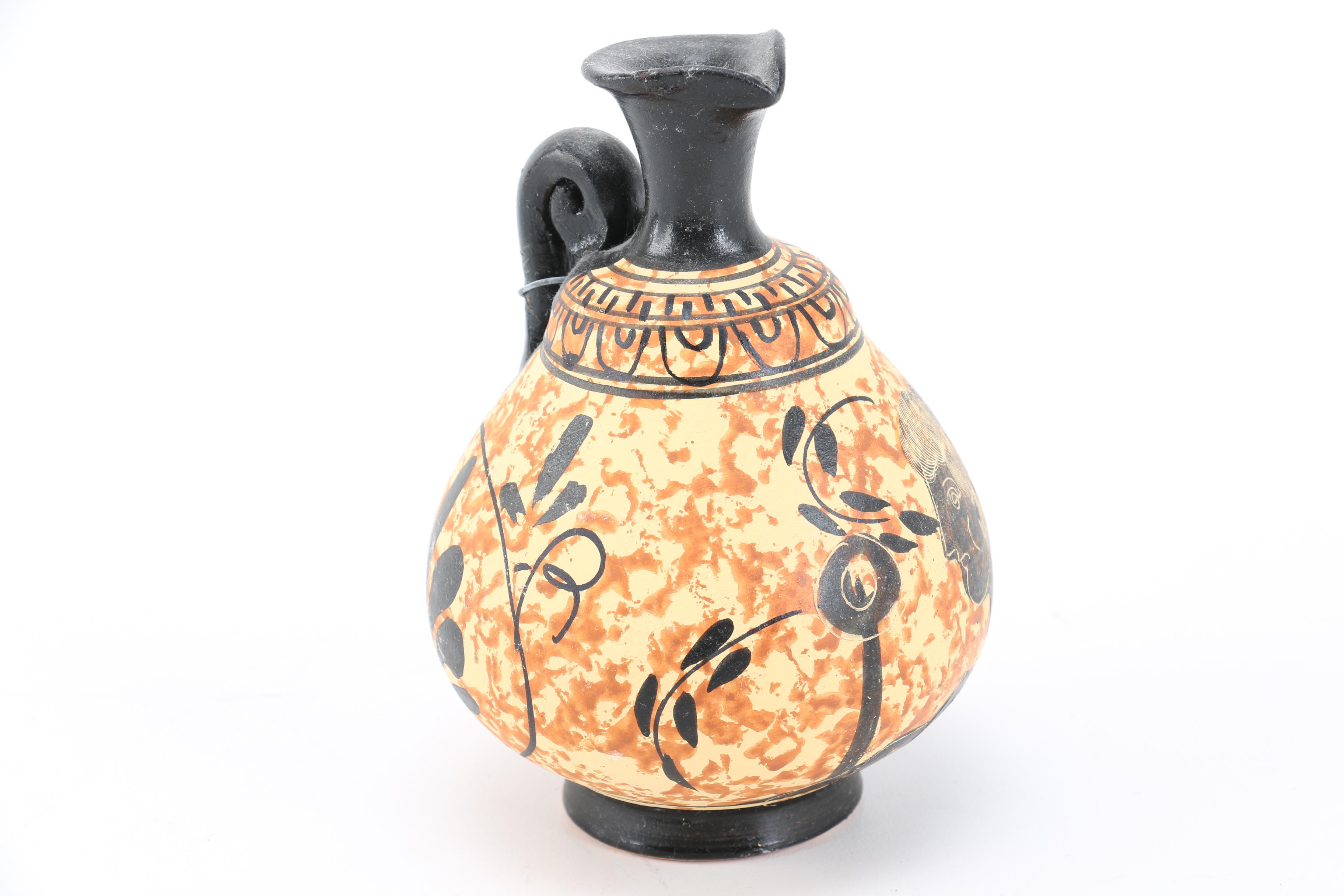 Hand-Painted Ancient Greek Style Pitcher