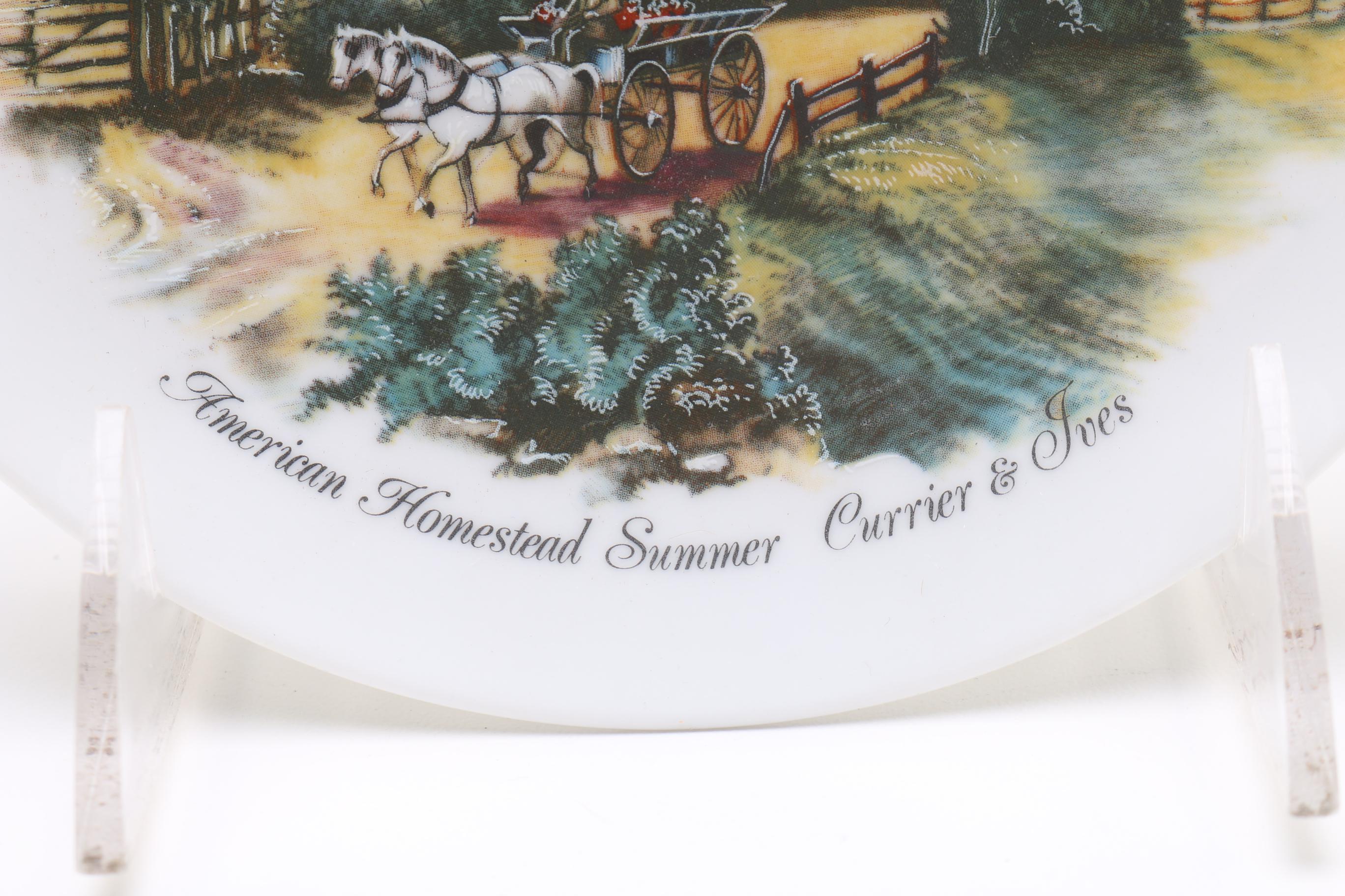 Vintage Plates: Currier & Ives "Four Seasons" and Sebring "Chantilly" Circa 1987 and 1948