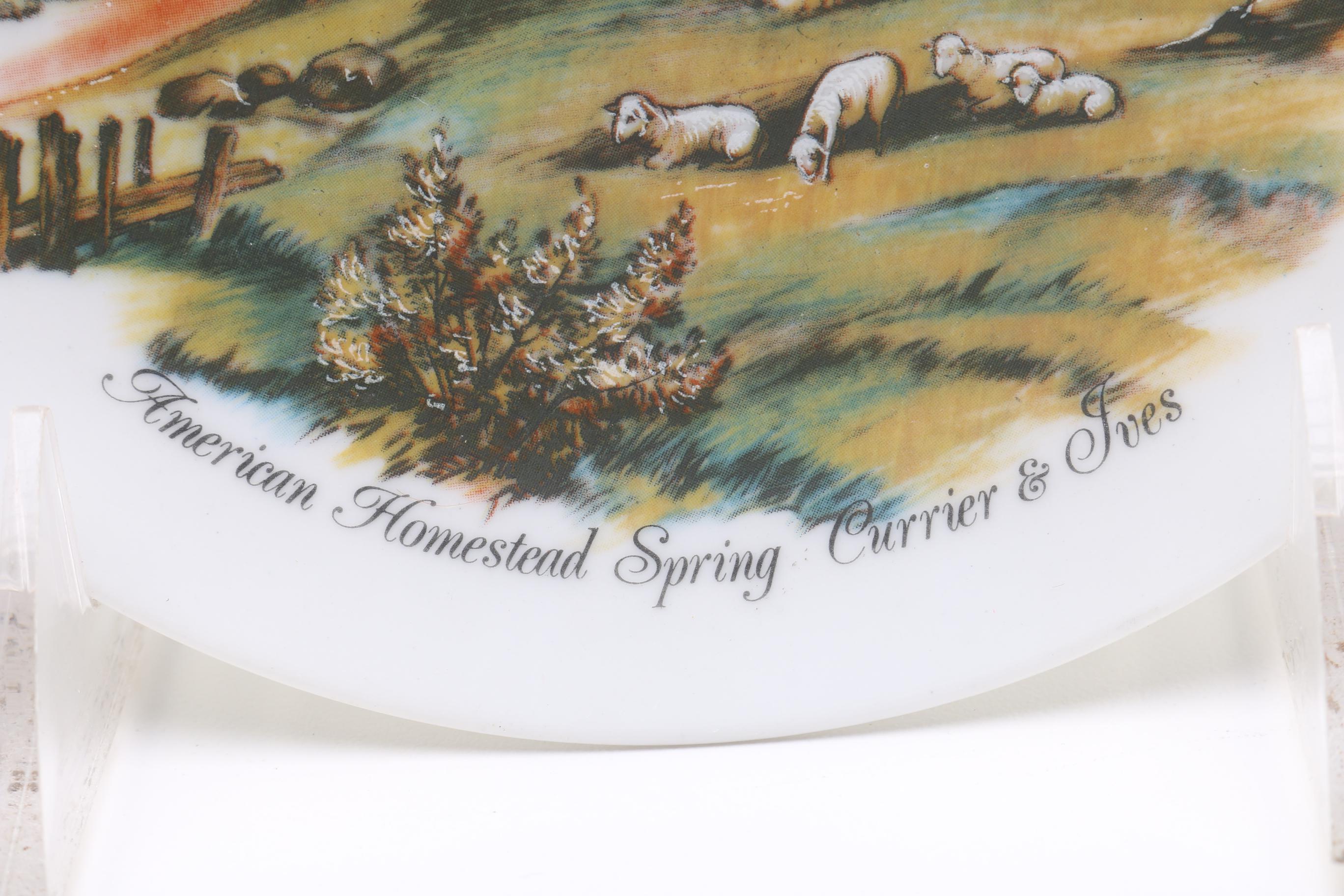Vintage Plates: Currier & Ives "Four Seasons" and Sebring "Chantilly" Circa 1987 and 1948