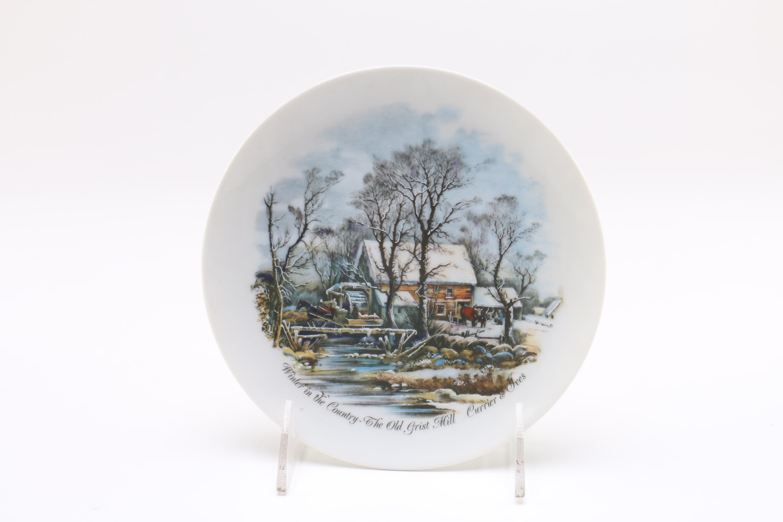 Vintage Plates: Currier & Ives "Four Seasons" and Sebring "Chantilly" Circa 1987 and 1948