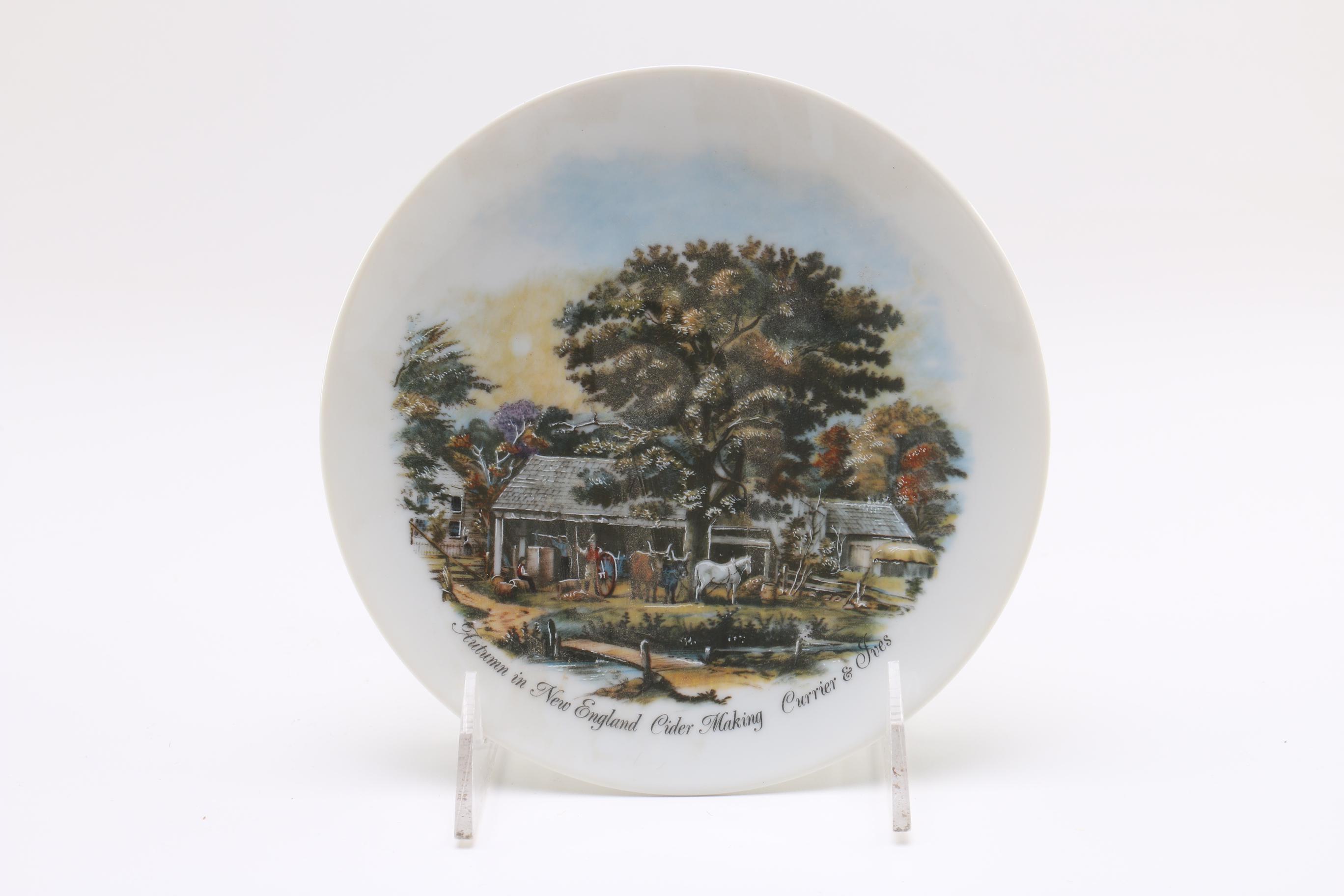 Vintage Plates: Currier & Ives "Four Seasons" and Sebring "Chantilly" Circa 1987 and 1948