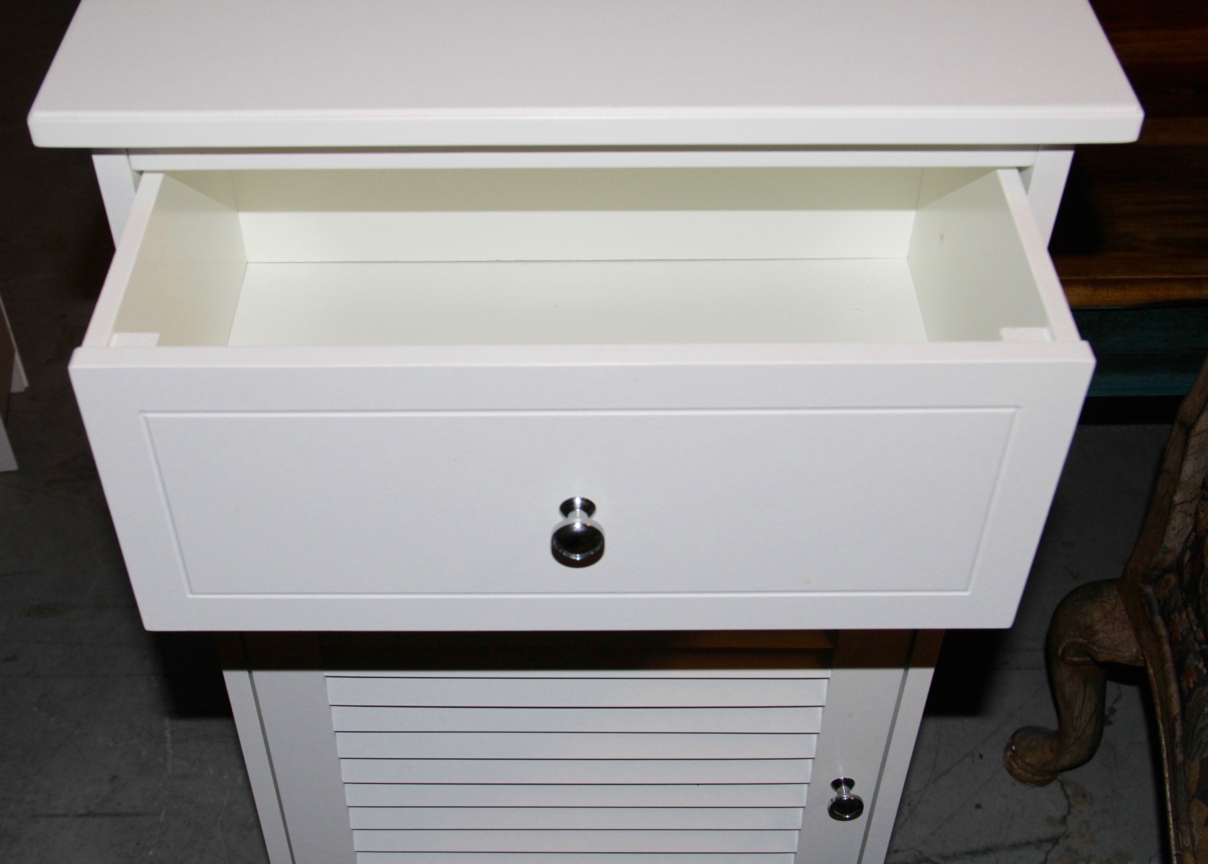 Contemporary Louvered Storage Cabinet