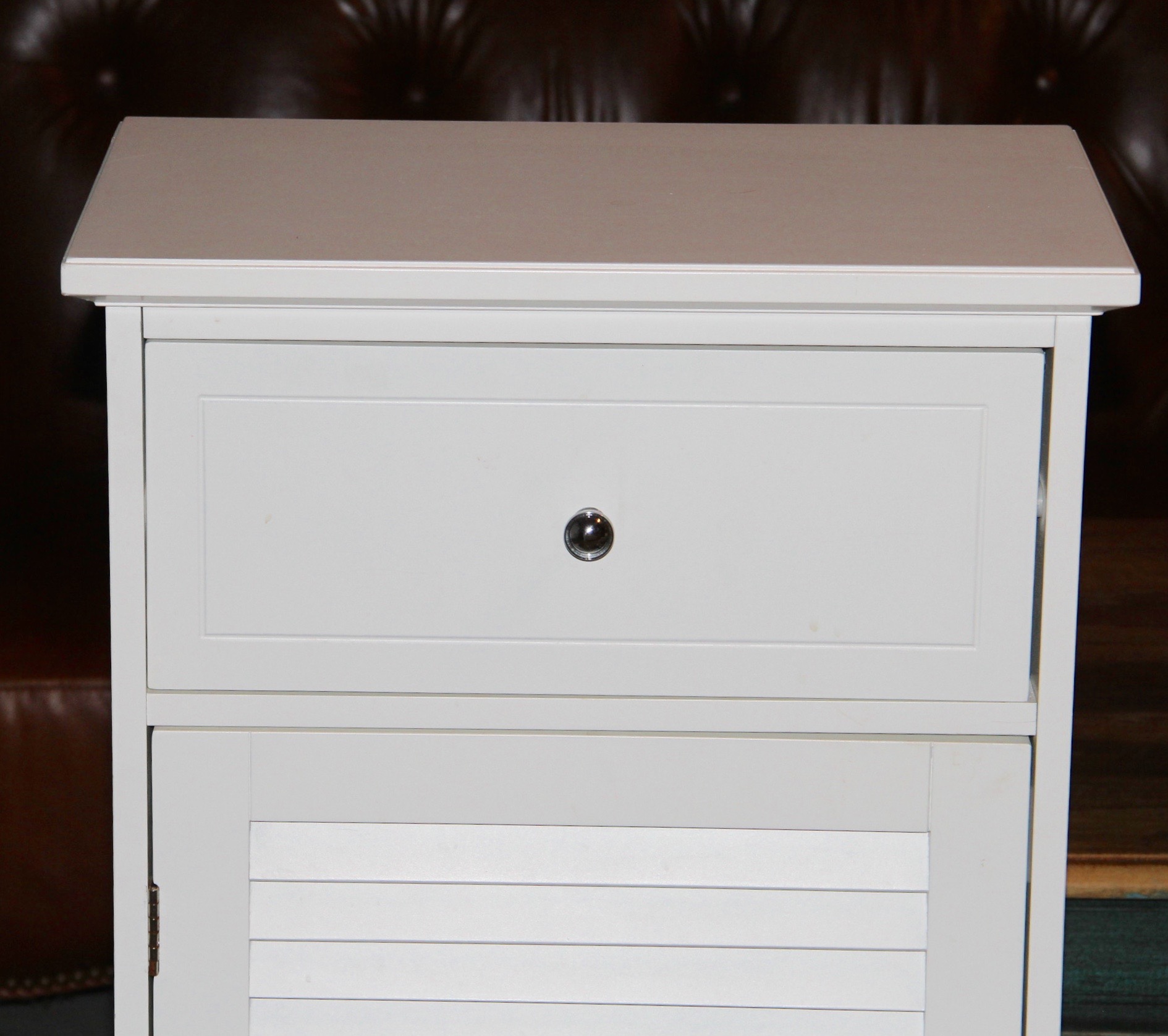 Contemporary Louvered Storage Cabinet