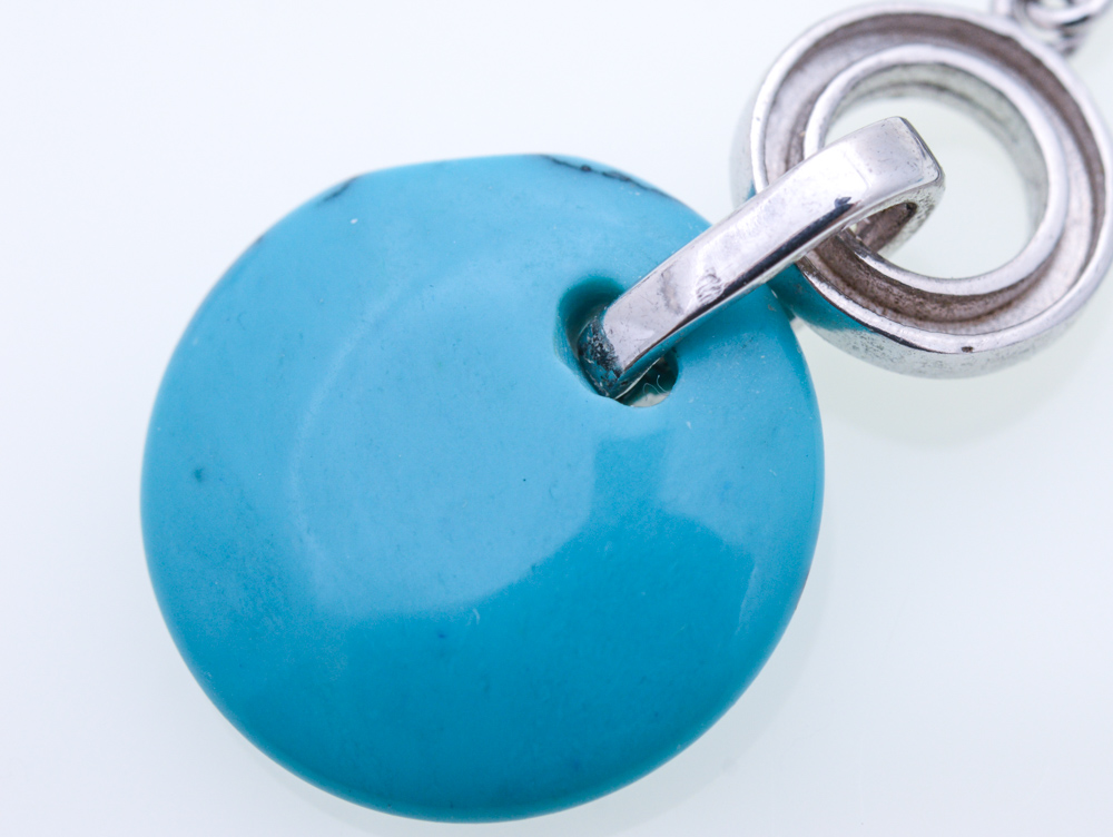 Sterling Silver Synthetic Turquoise and Cubic Zirconia Ring and Earrings