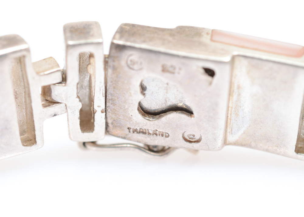 Sterling Silver Bracelet with Mother of Pearl