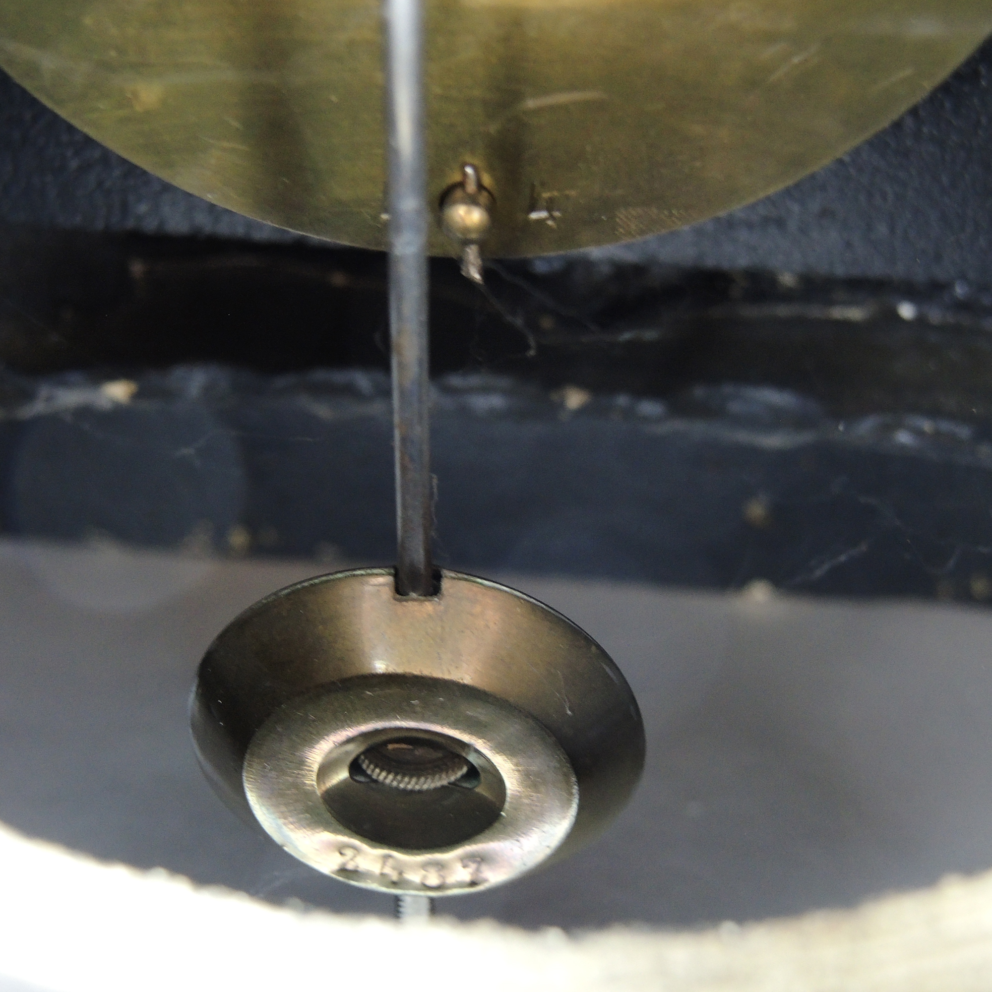 Antique Black Marble Stone Inlay Mantel Clock