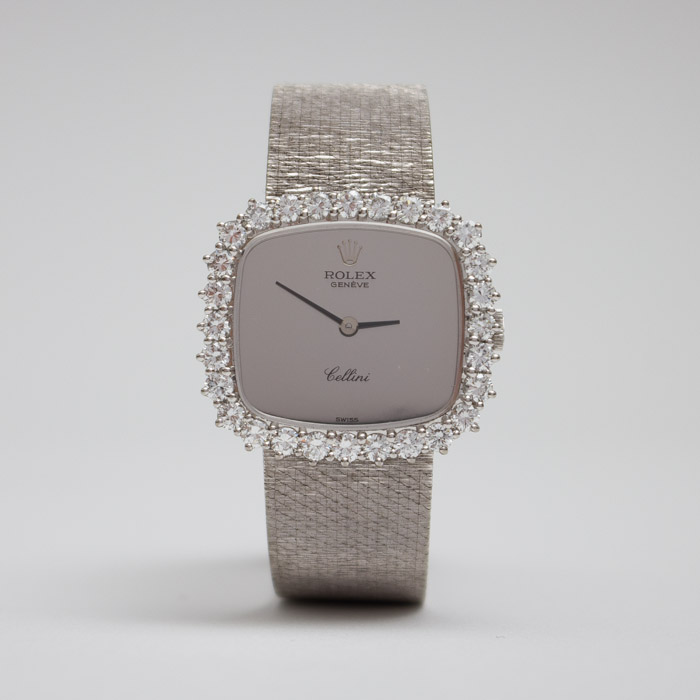 Vintage Rolex Cellini 18K Gold Diamond Watch