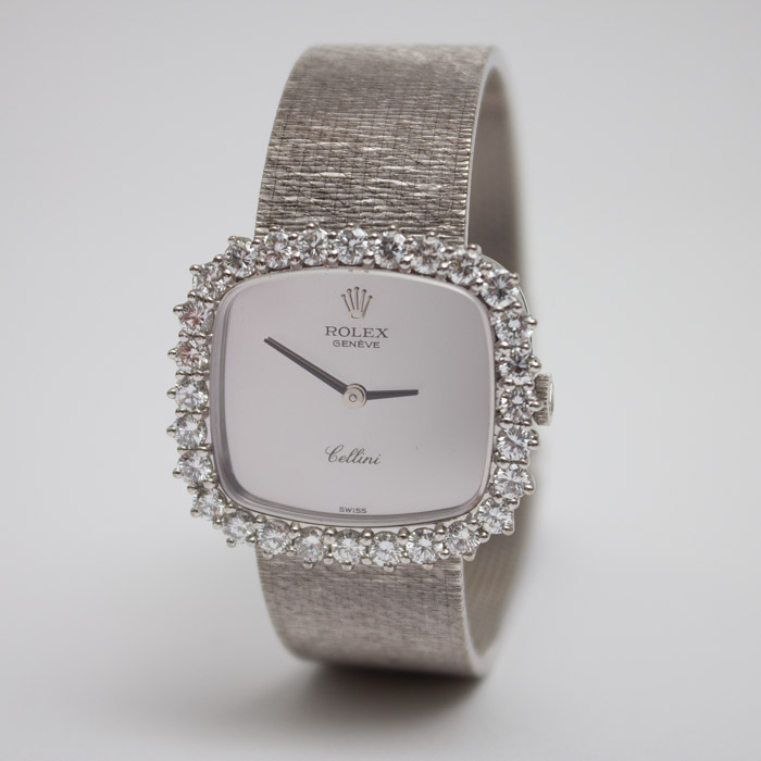 Vintage Rolex Cellini 18K Gold Diamond Watch